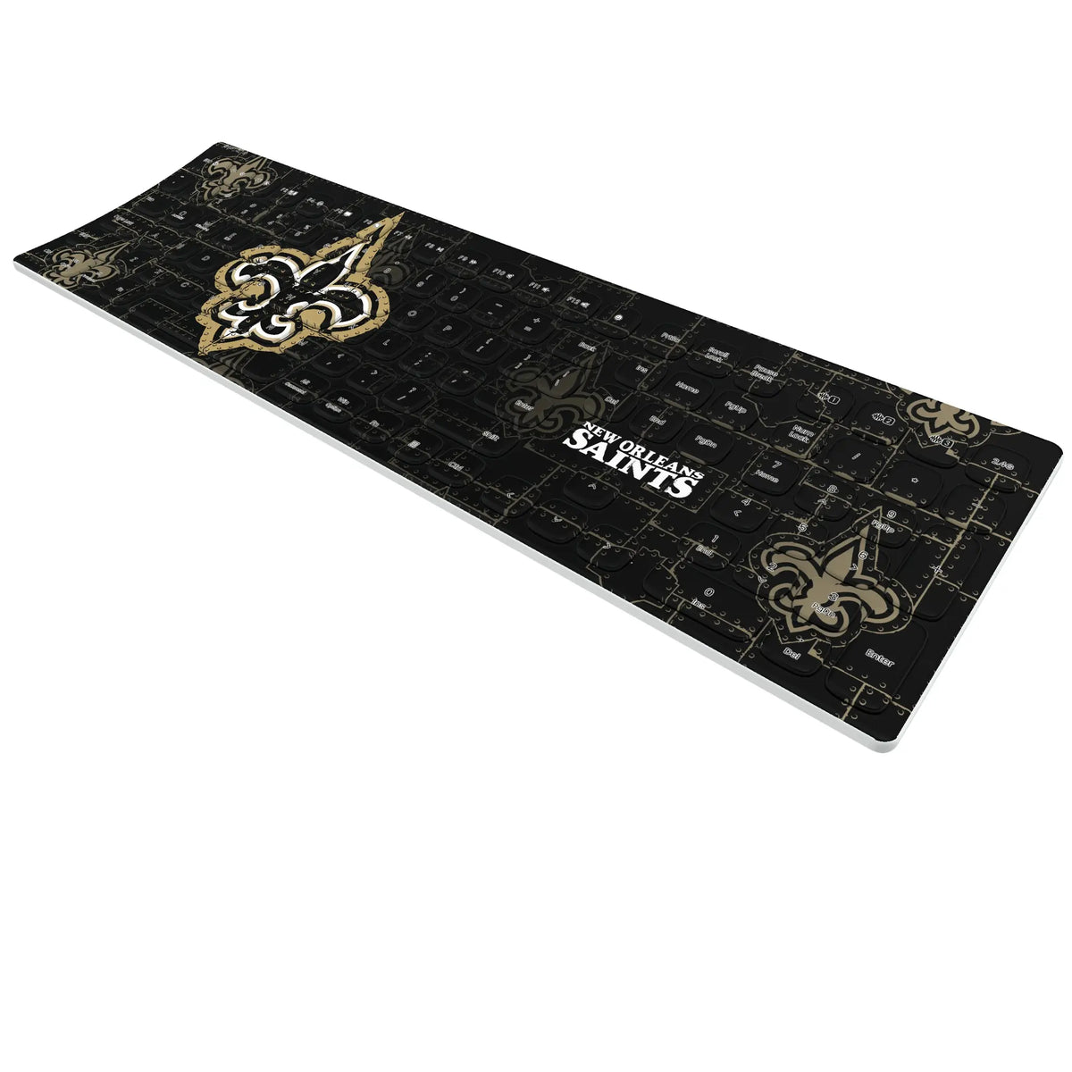 New Orleans Saints Rivet KKB605 Curved Wireless Keyboard - Isometric View
