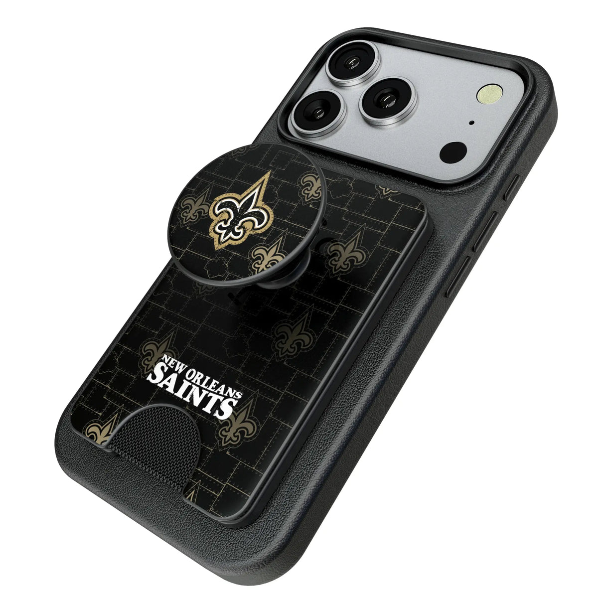 New Orleans Saints Rivet Popsockets Wallet Magnetic - Isometric View