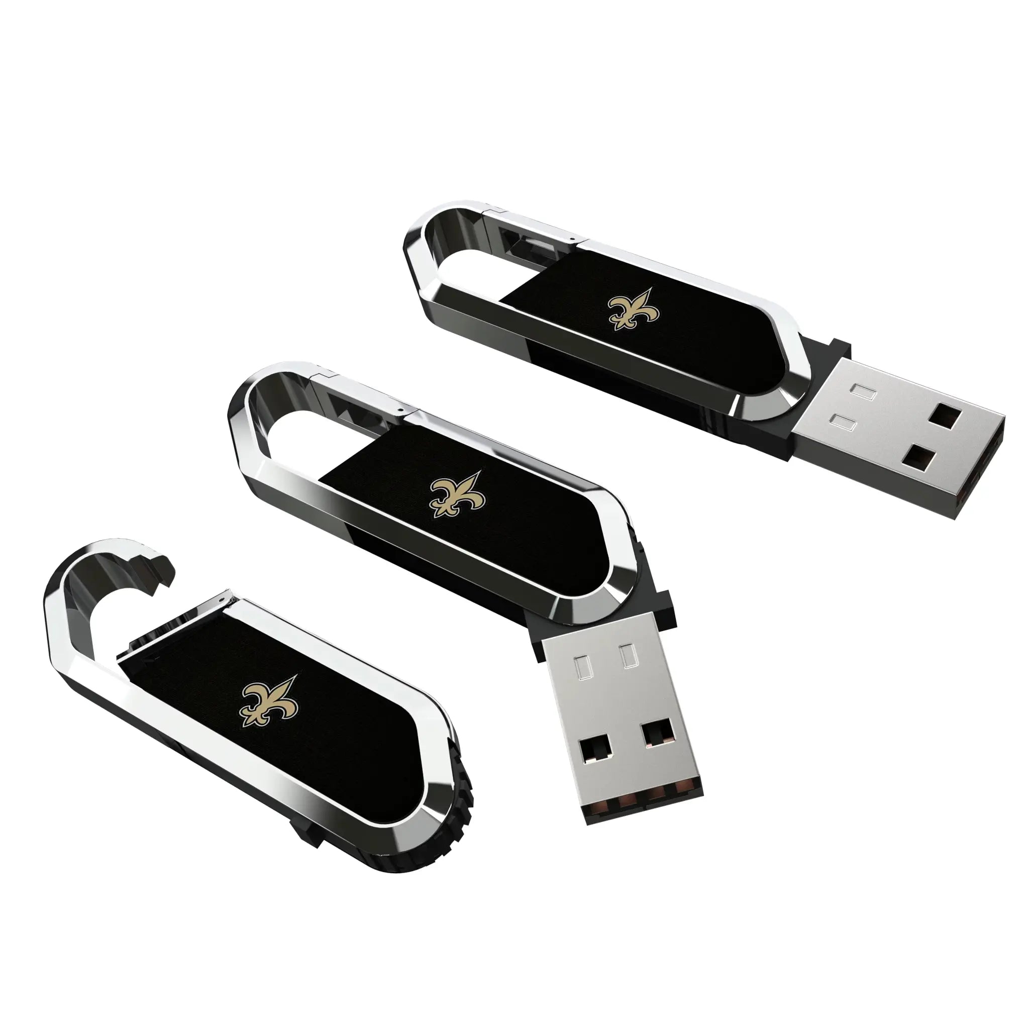 New Orleans Saints Solid USB 64GB Clip Style Flash Drive