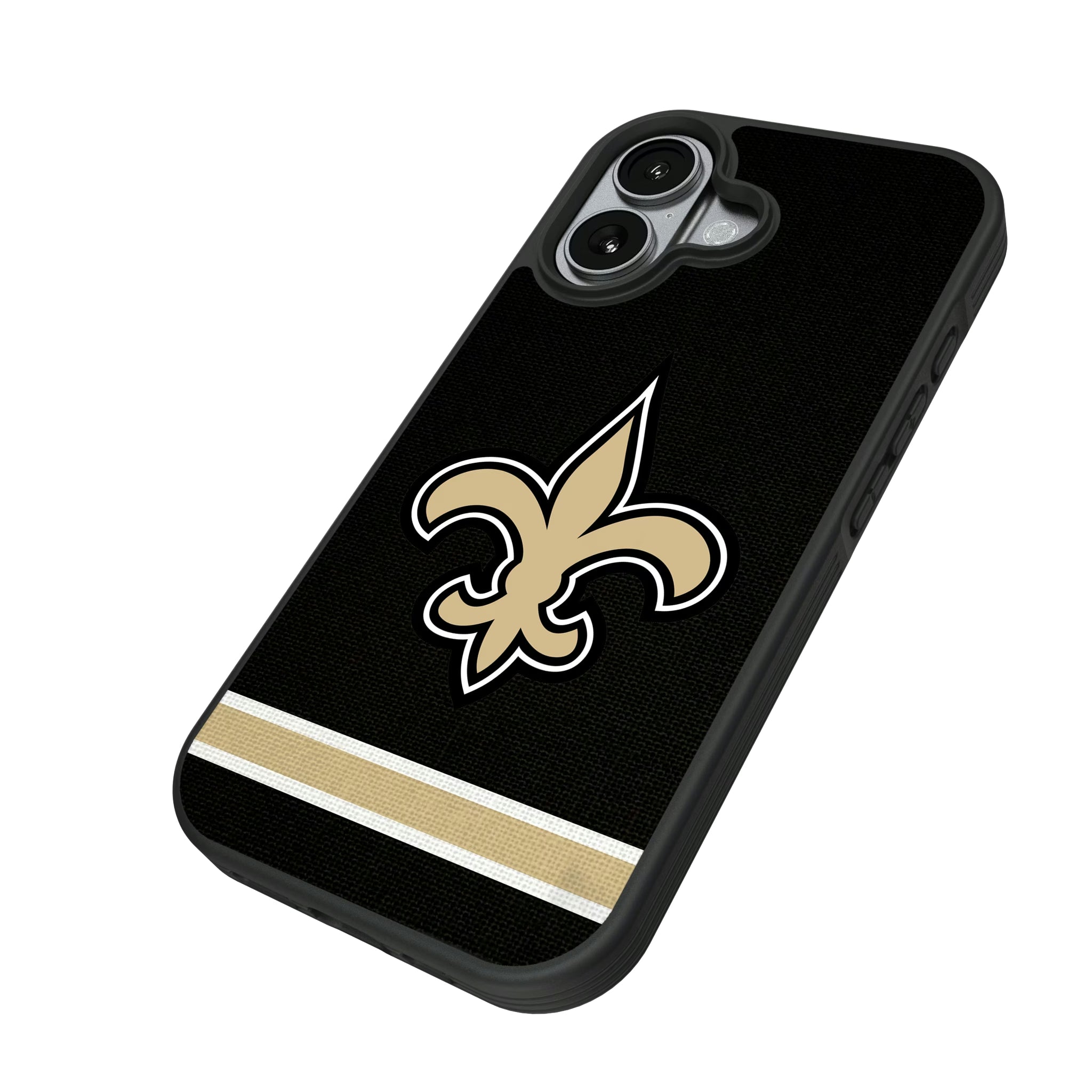 New Orleans Saints Stripe iPhone Bump Phone Case for Apple iPhone - Isometric View#Device_iPhone 17