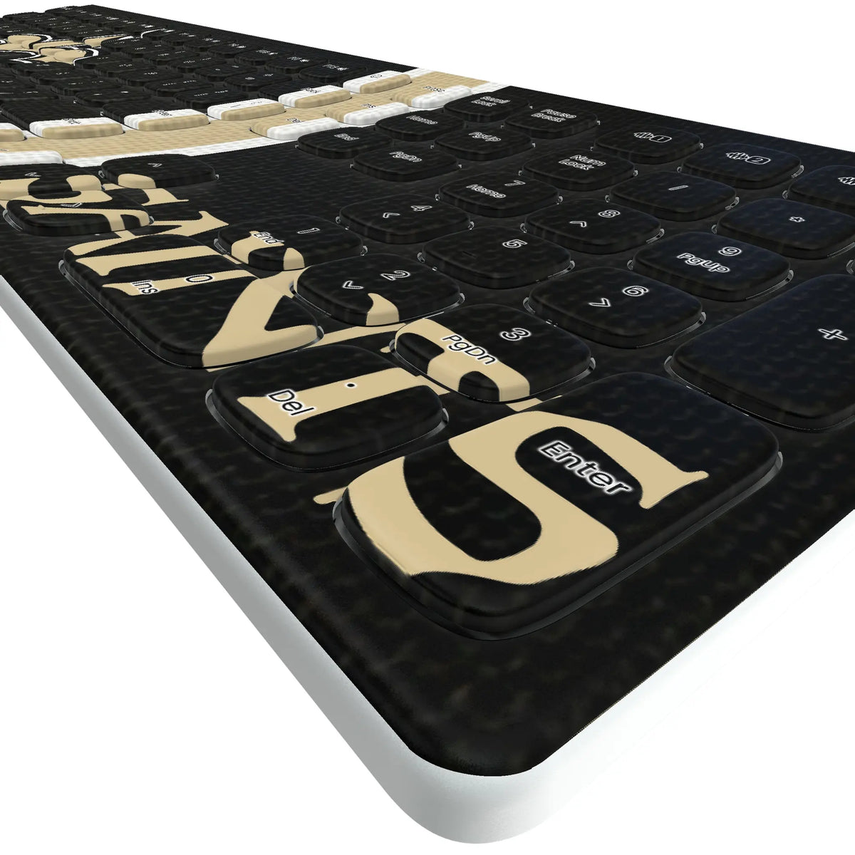New Orleans Saints Stripe KKB605 Curved Wireless Keyboard - Detail