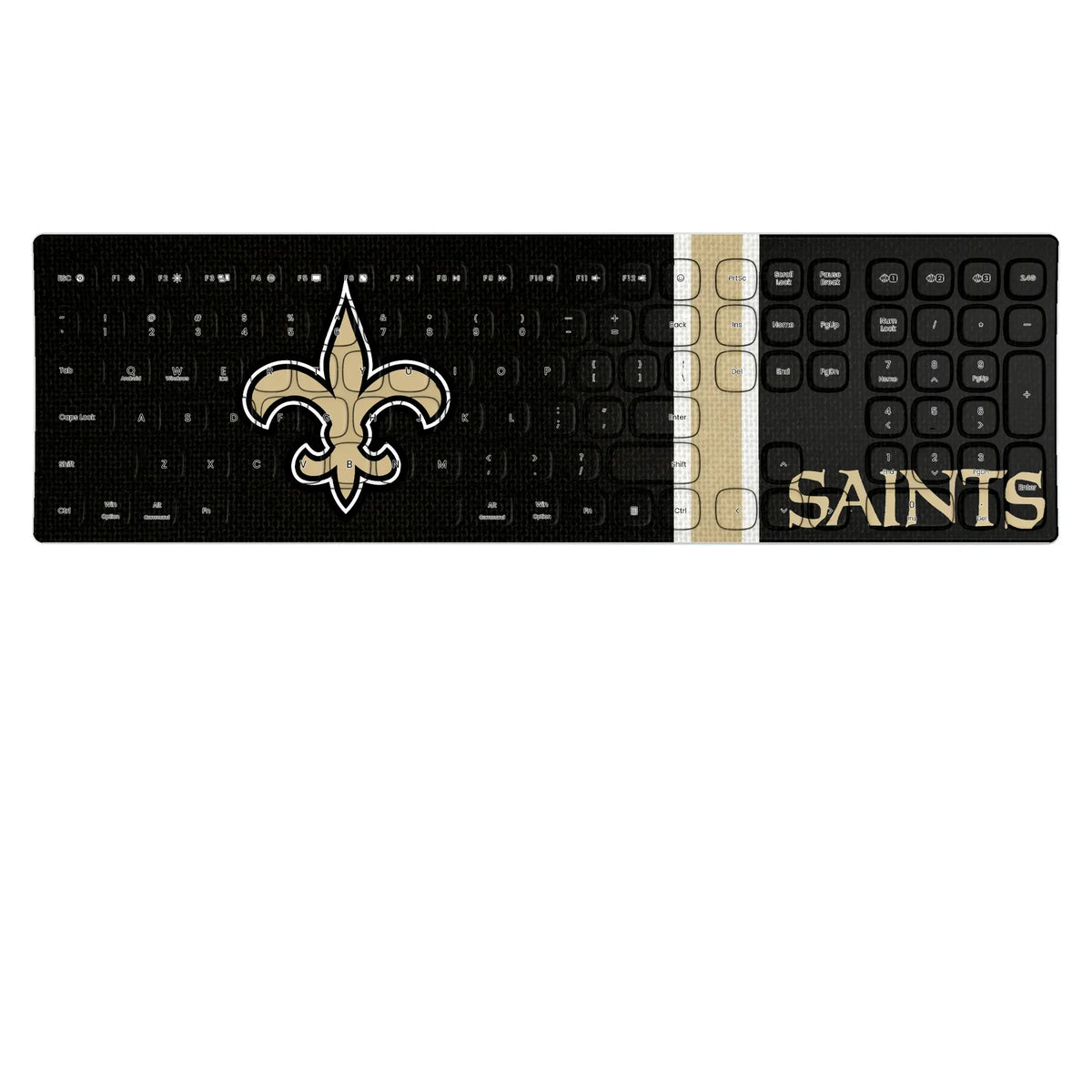 New Orleans Saints Stripe KKB605 Curved Wireless Keyboard