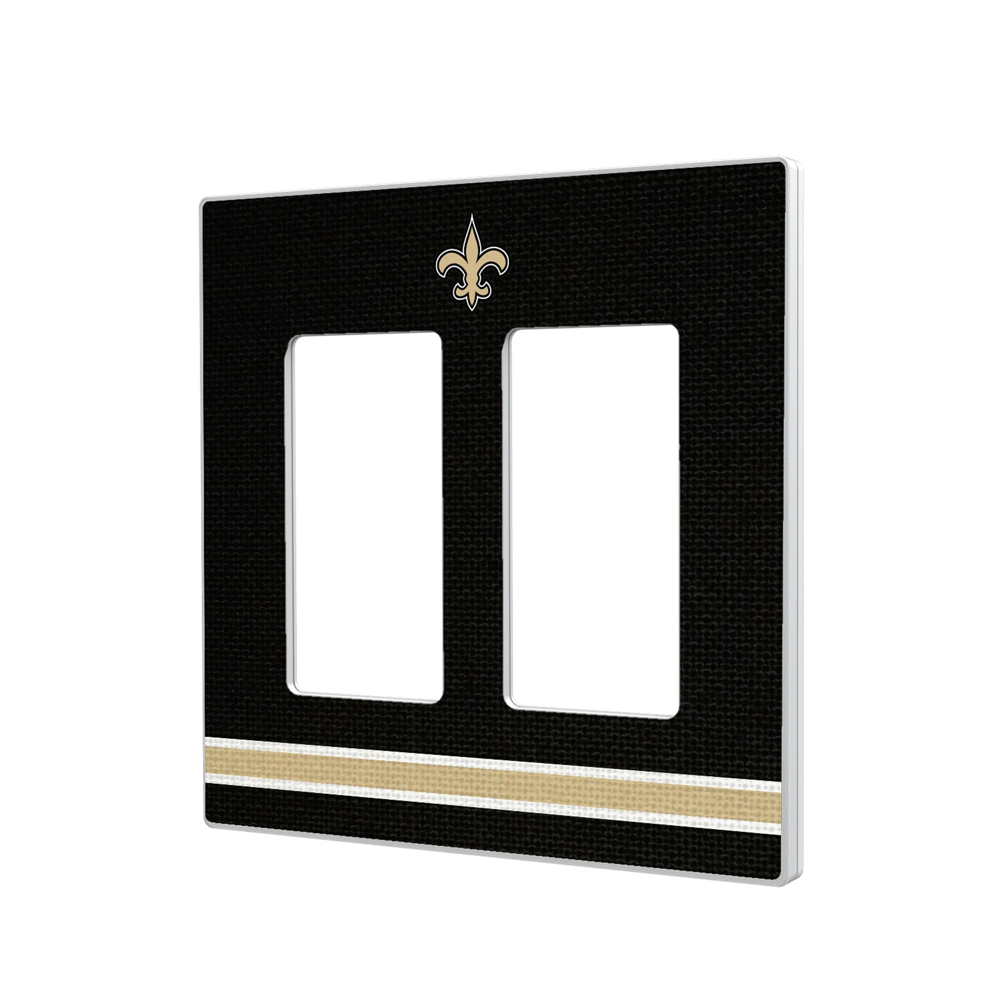 New Orleans Saints Stripe Hidden-Screw Light Switch Plate#Style_Double Rocker