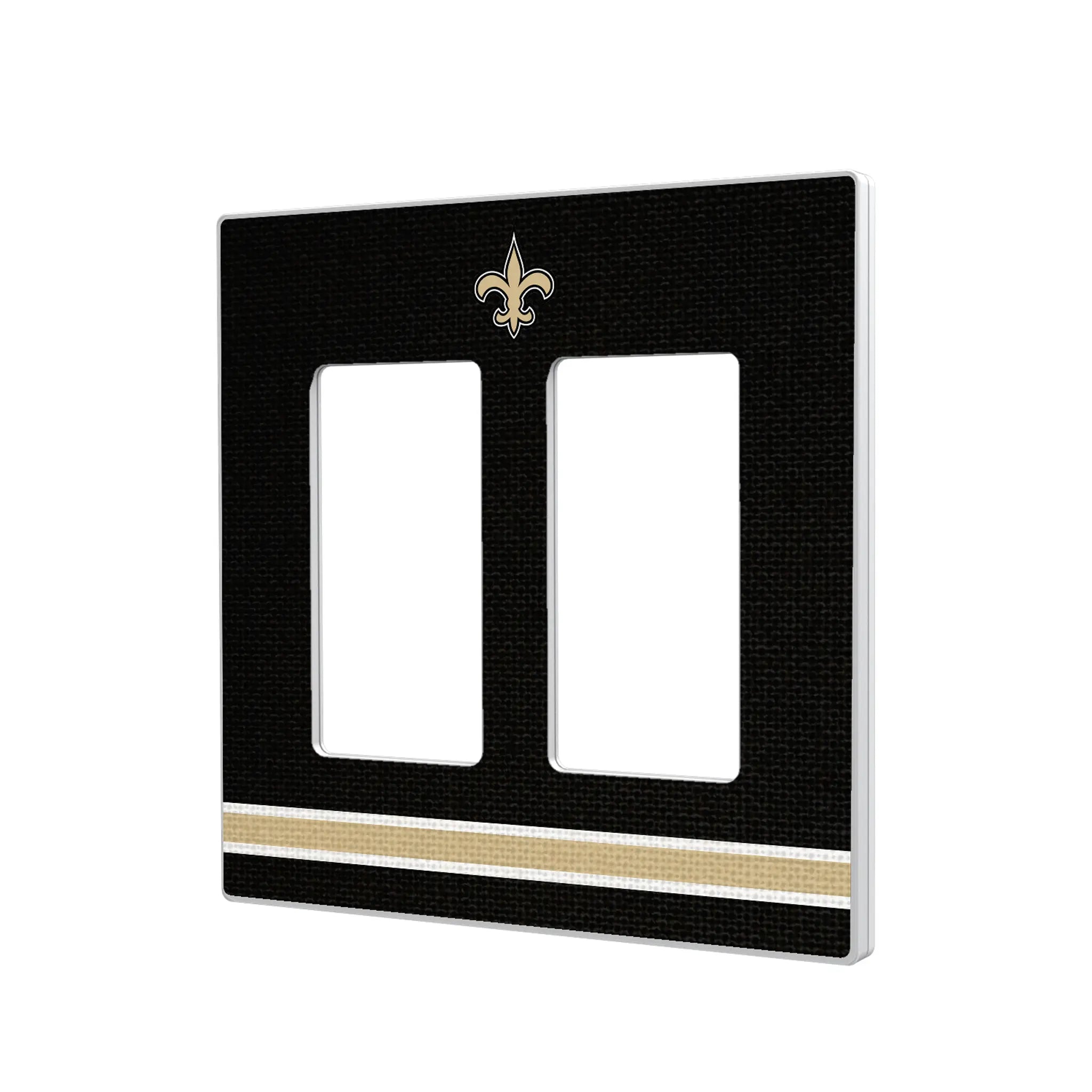 New Orleans Saints Stripe Hidden-Screw Light Switch Plate#Style_Double Rocker