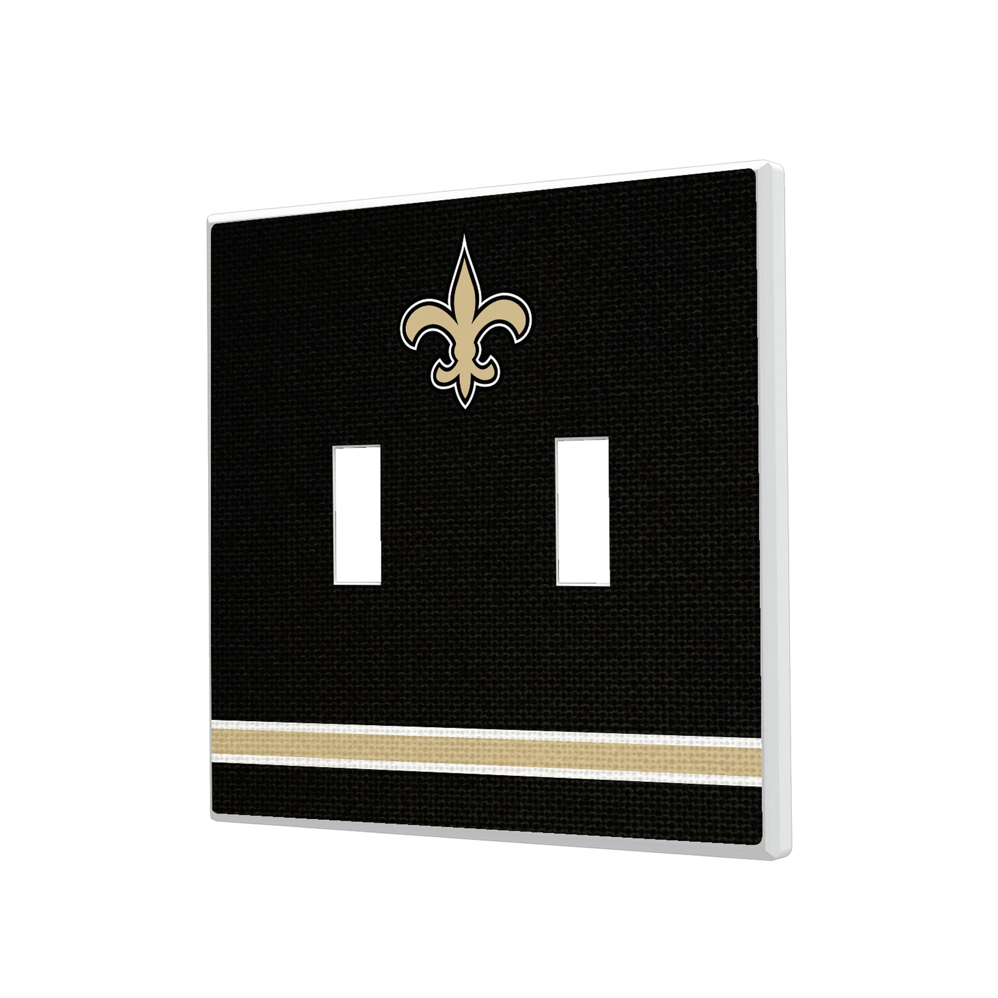 New Orleans Saints Stripe Hidden-Screw Light Switch Plate#Style_Double Toggle