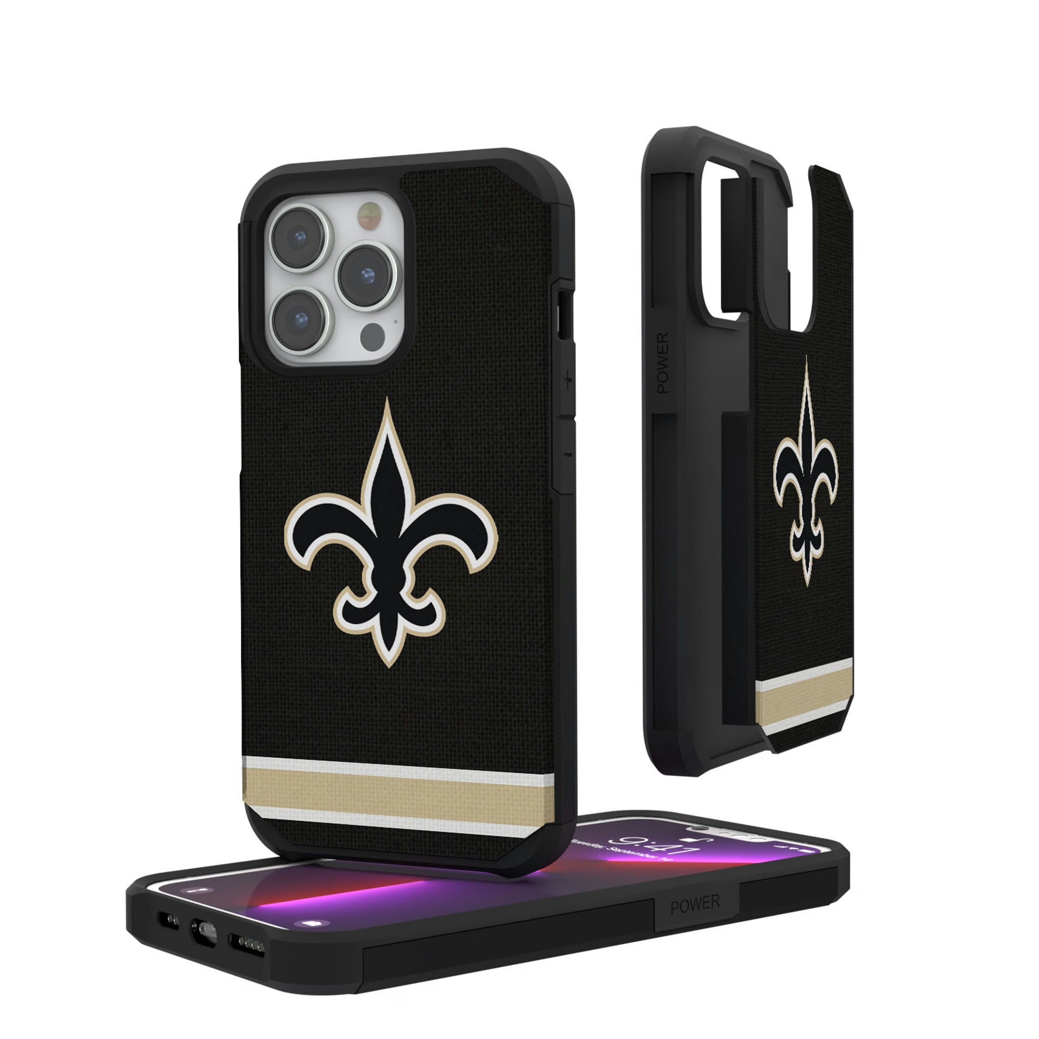 New Orleans Saints Stripe iPhone Rugged Phone Case for Apple iPhone