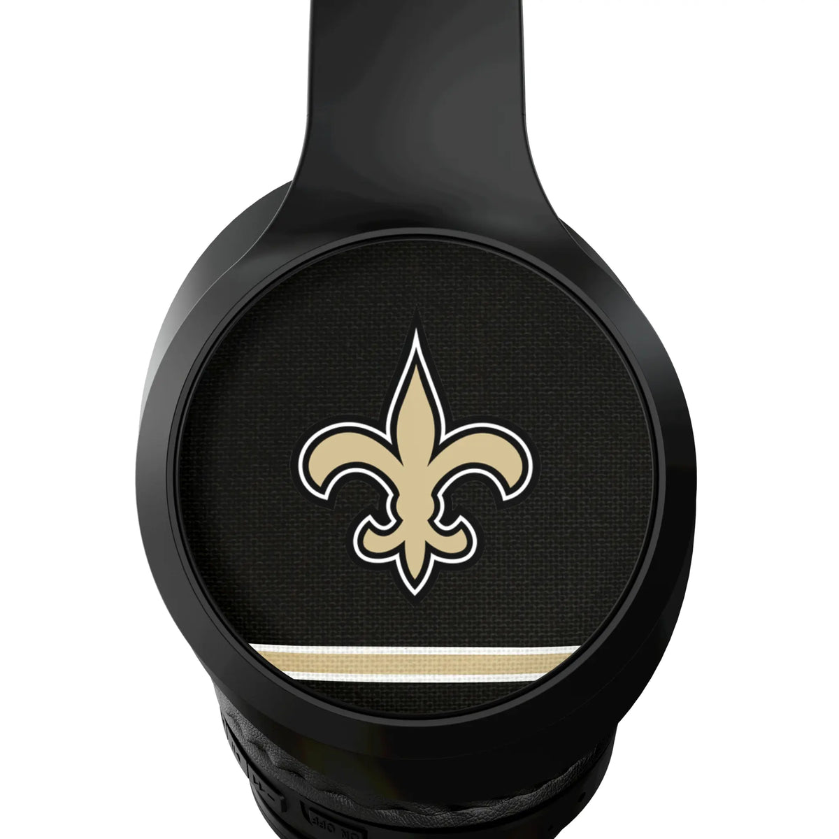 New Orleans Saints Stripe Wireless Over-Ear Headphones With Case - Detail