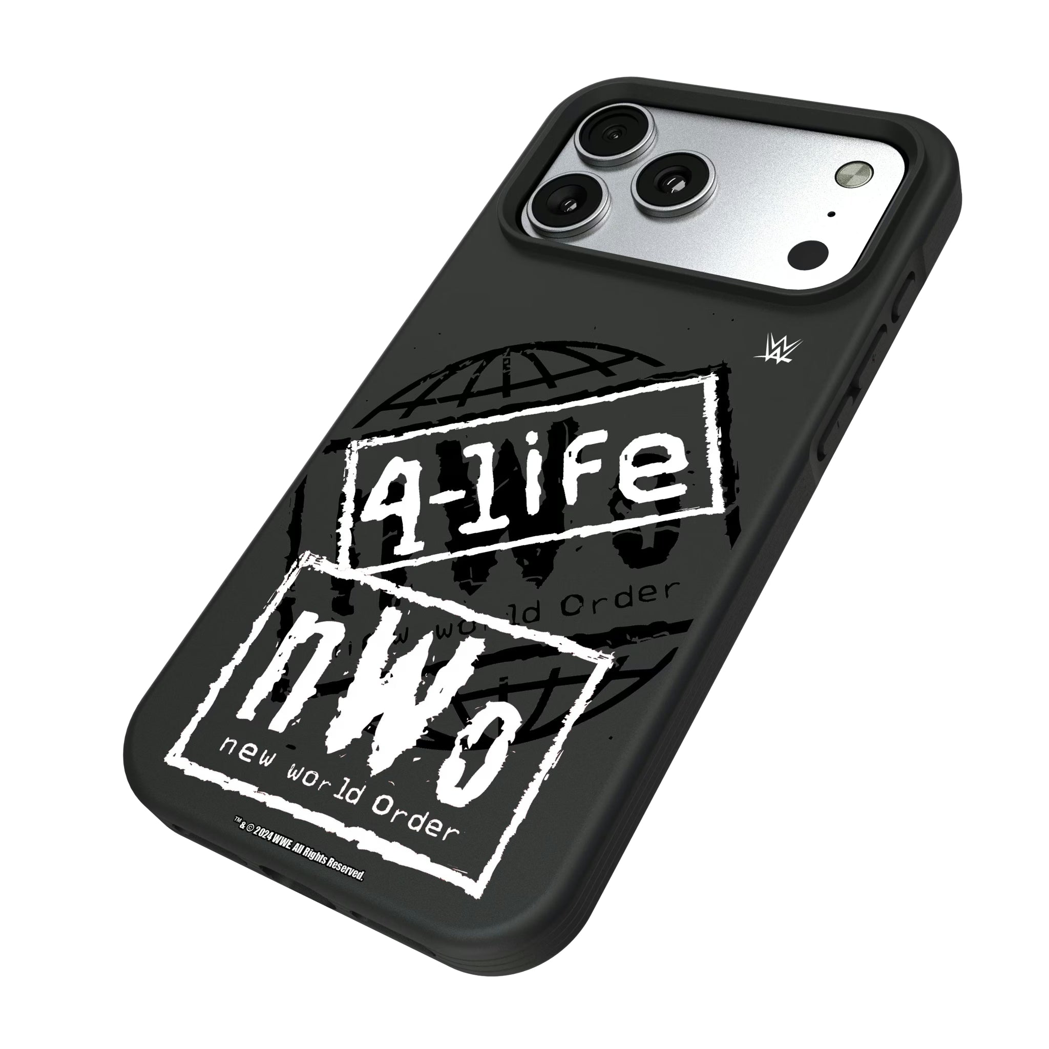 New World Order Impact iPhone Bump Phone Case for Apple iPhone - Isometric View#Device_iPhone 17 Pro Max