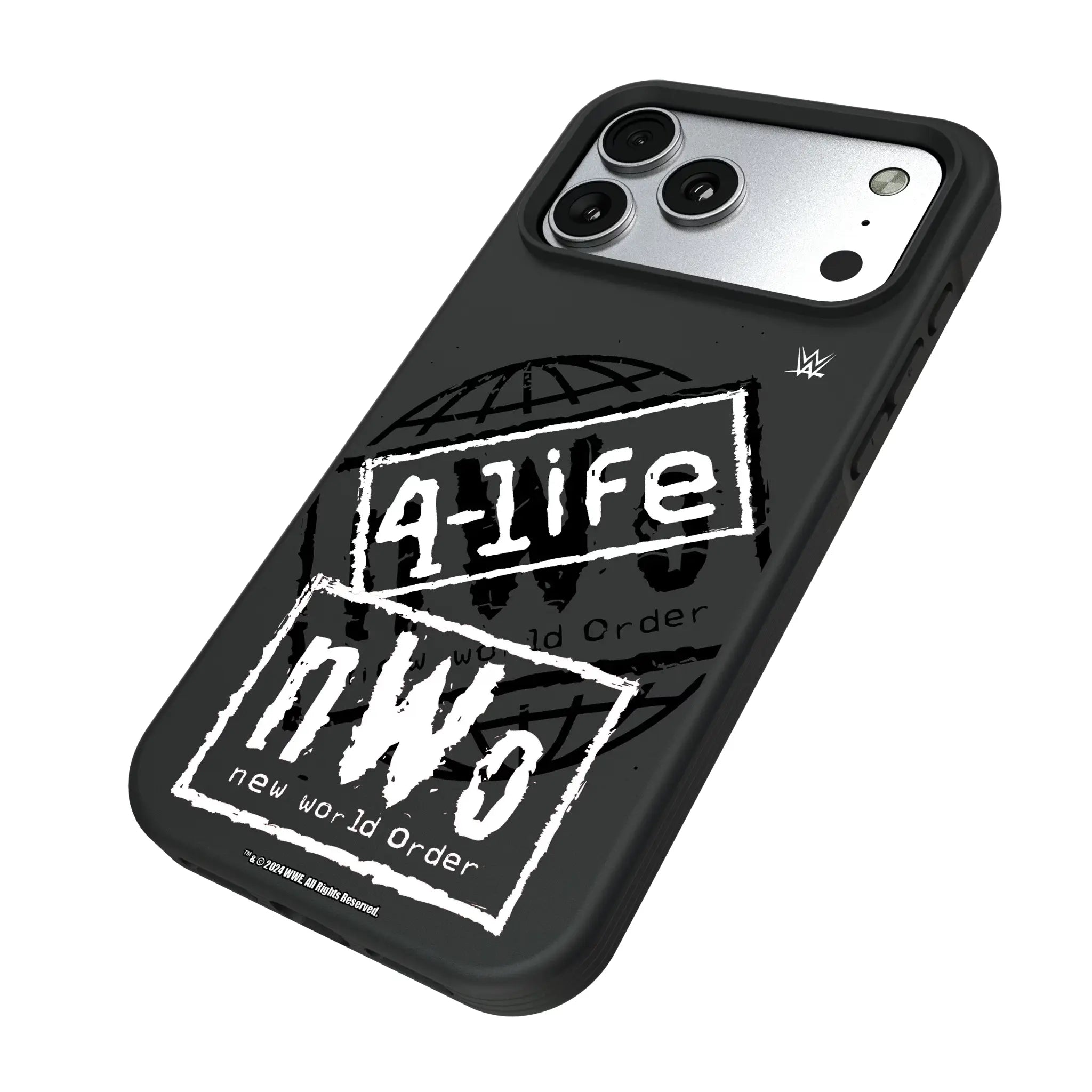 New World Order Impact iPhone Bump Phone Case for Apple iPhone - Isometric View#Device_iPhone 17 Pro Max