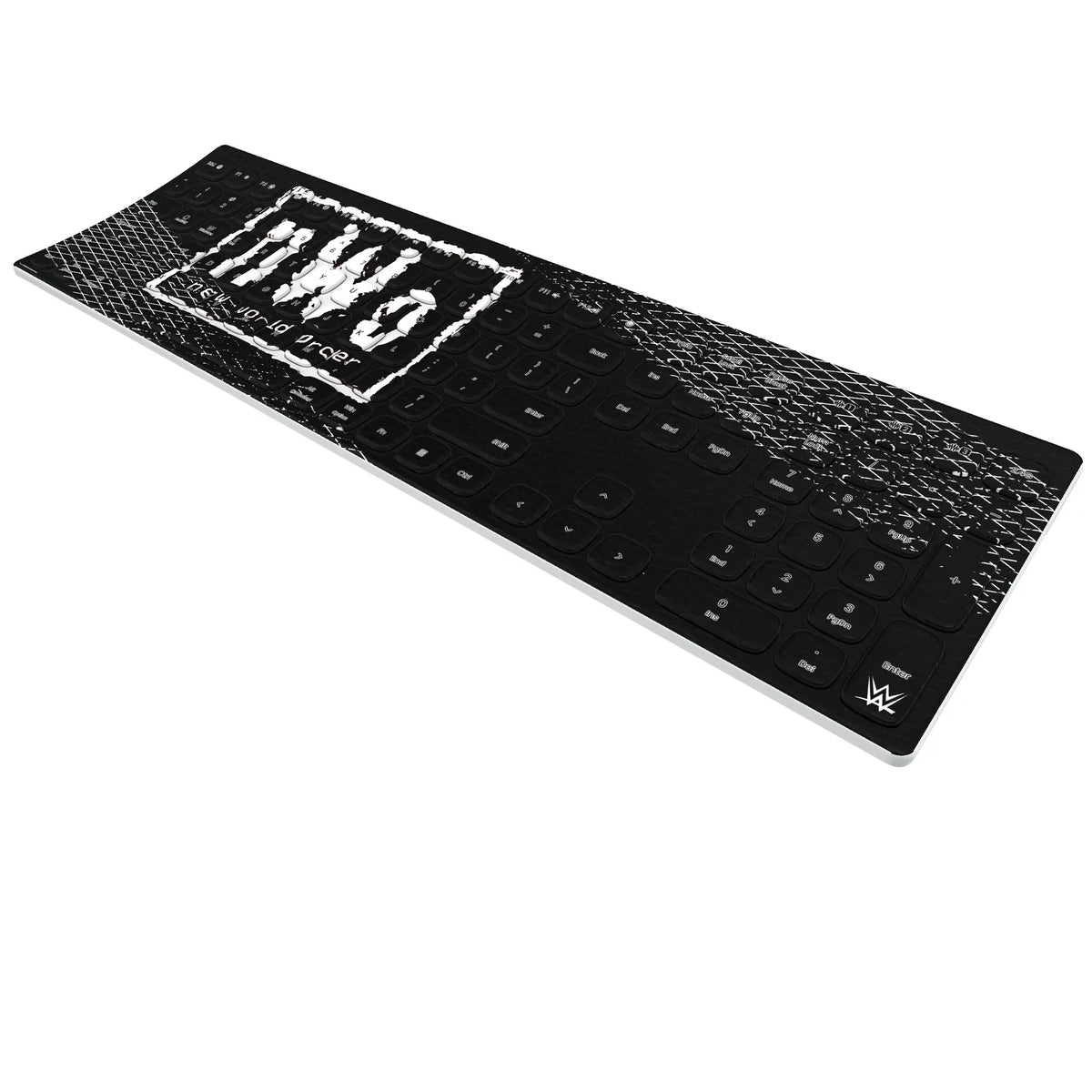 New World Order Steel KKB605 Curved Wireless Keyboard - Isometric View