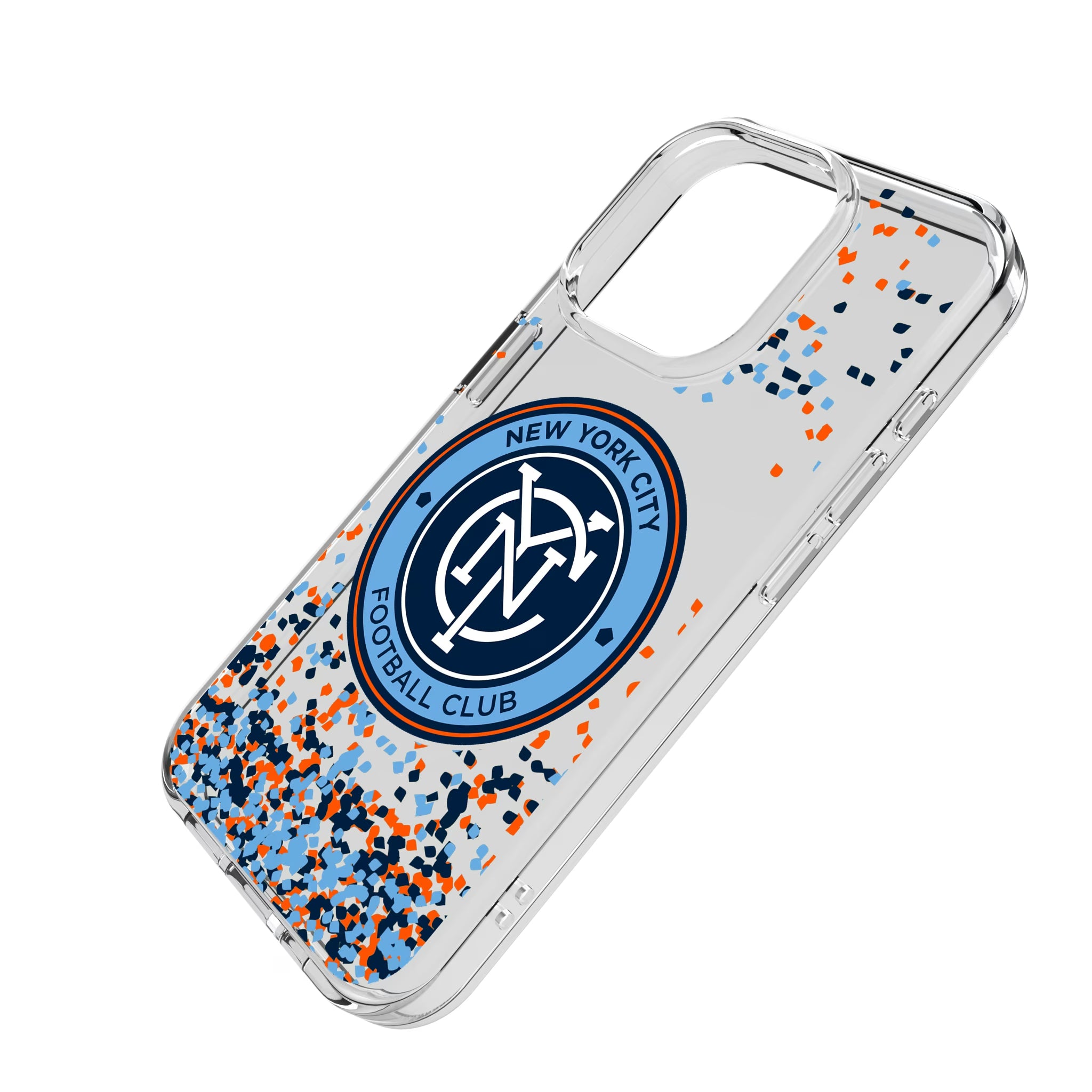 New York City FC Confetti iPhone Clear Phone Case for Apple iPhone - Isometric View