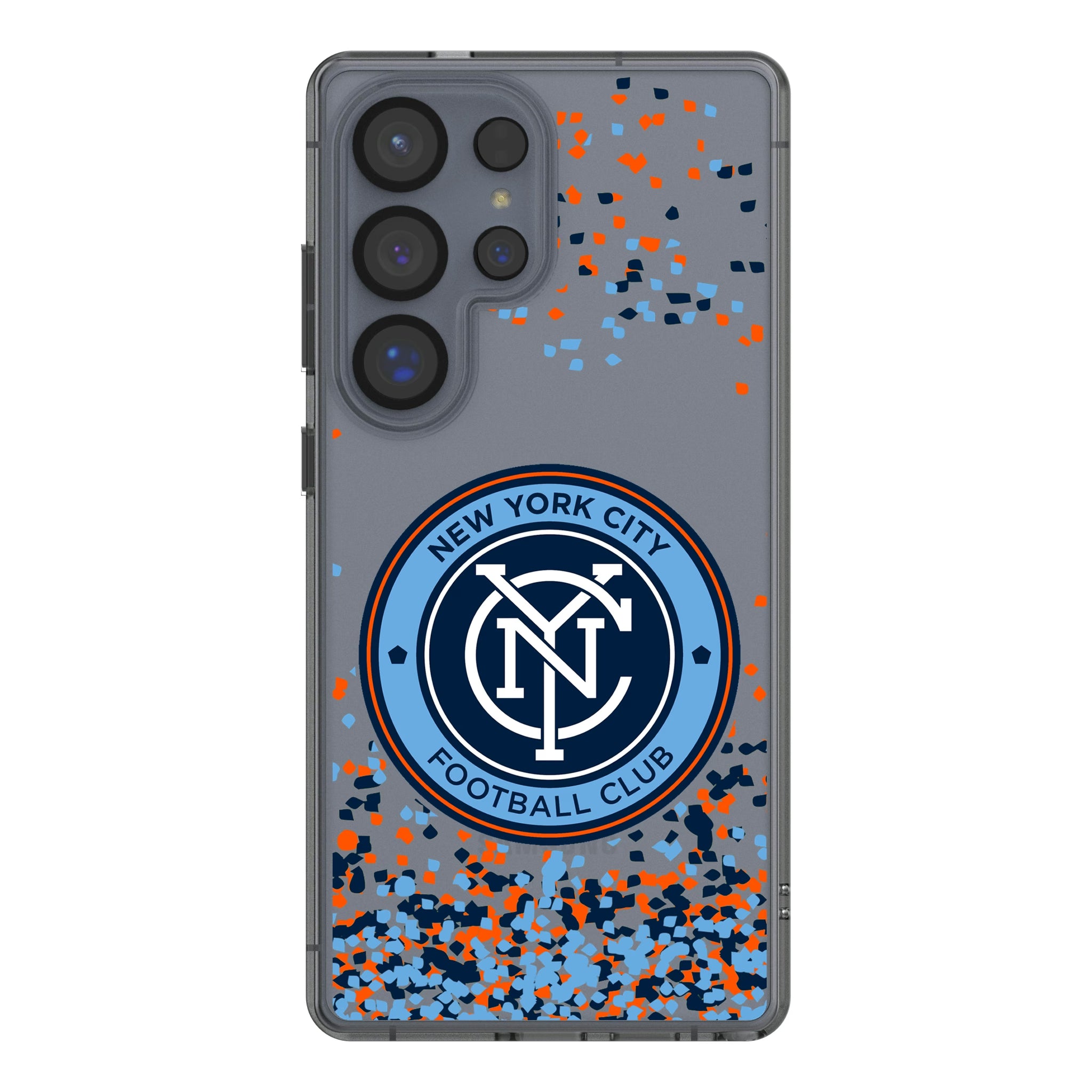 New York City FC Confetti Galaxy Clear Phone Case for Samsung Galaxy