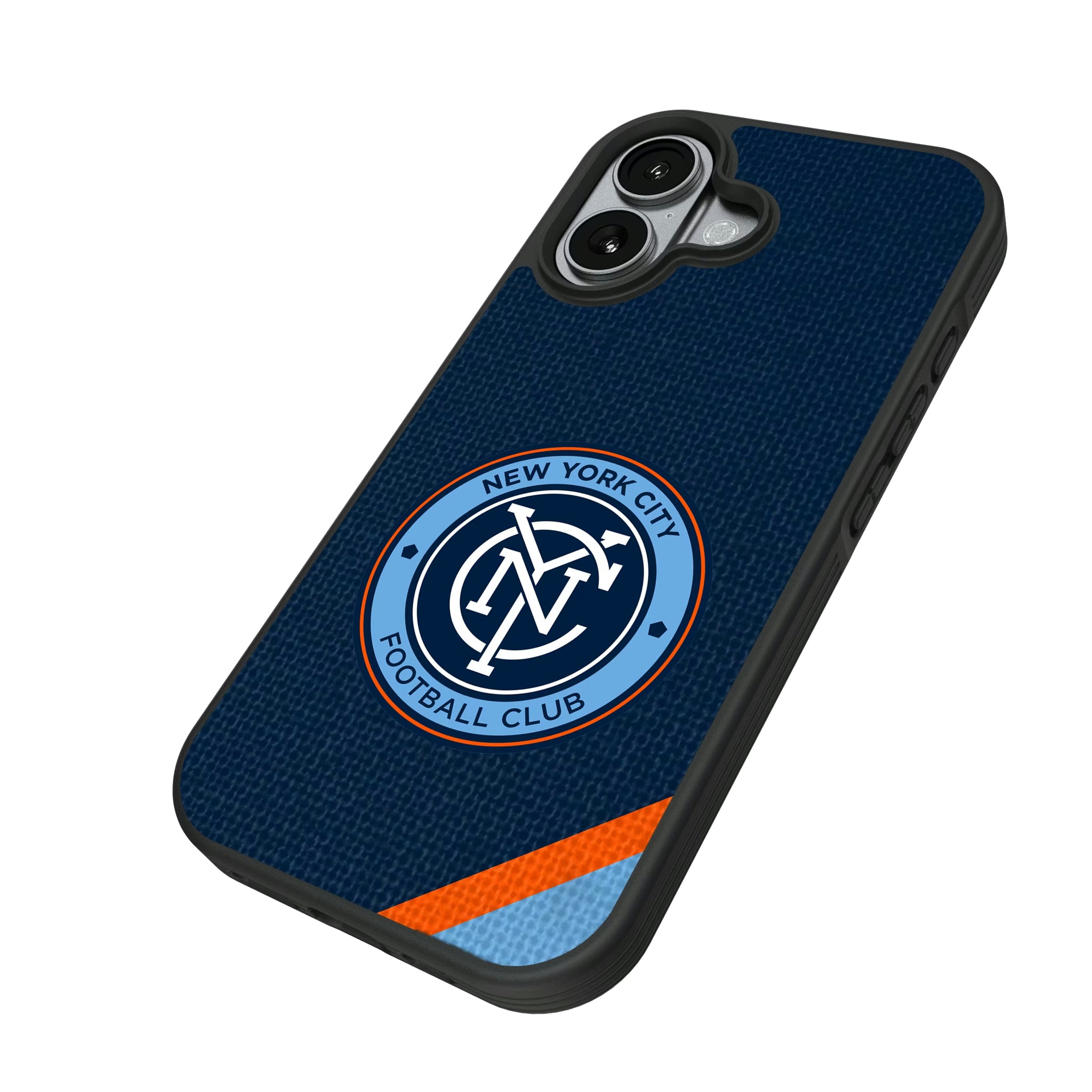 New York City FC Diagonal Stripe iPhone Bump Phone Case for Apple iPhone - Isometric View#Device_iPhone 17