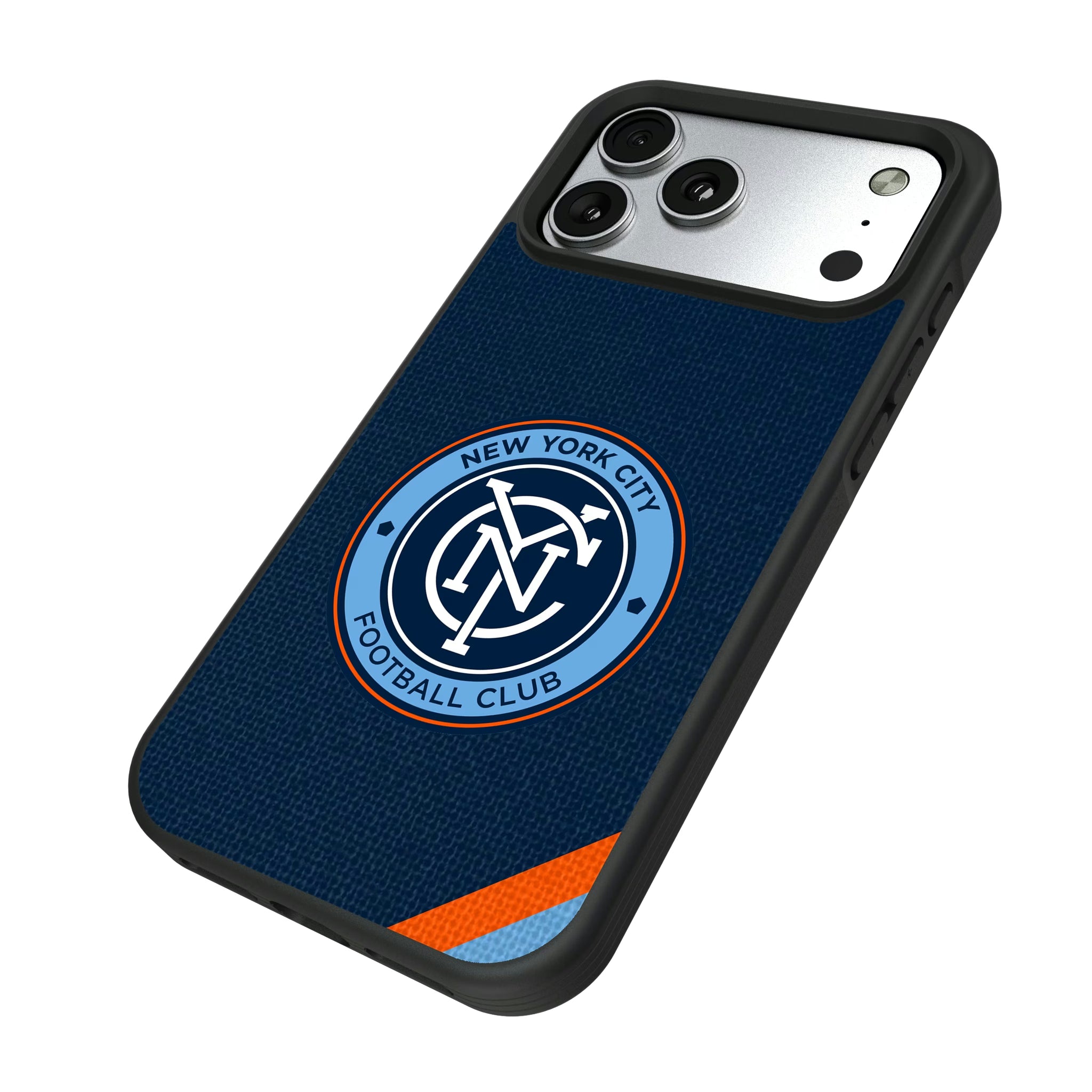 New York City FC Diagonal Stripe iPhone Bump Phone Case for Apple iPhone - Isometric View#Device_iPhone 17 Pro Max