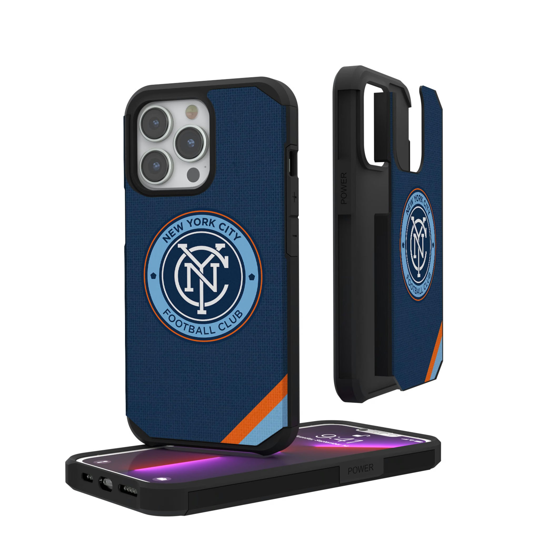 New York City FC Diagonal Stripe iPhone Rugged Phone Case for Apple iPhone