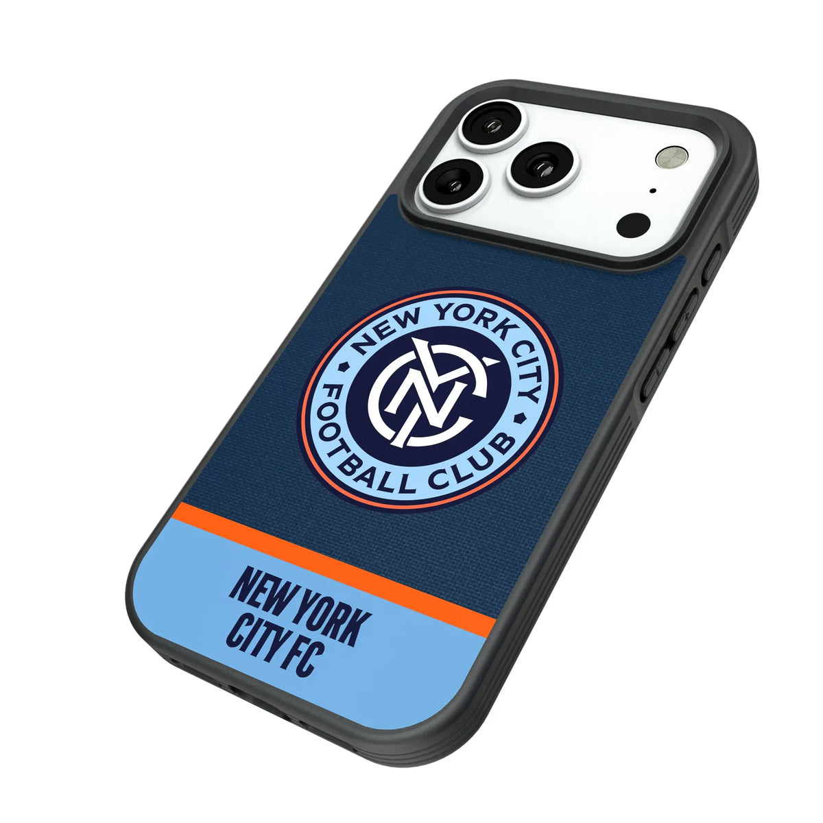 New York City FC Endzone Solid iPhone Bump Phone Case for Apple iPhone - Isometric View#Device_iPhone 18 Pro