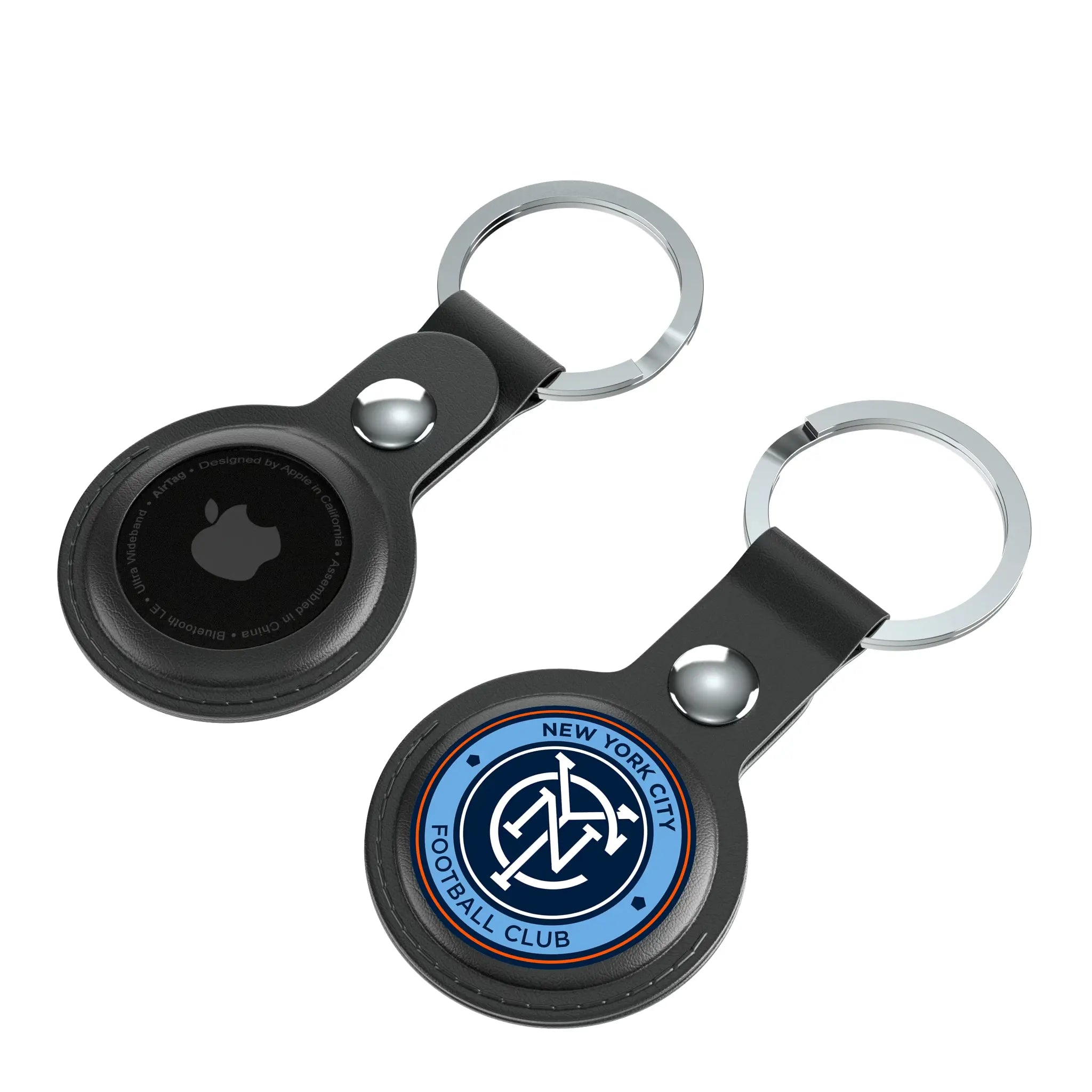 New York City FC Insignia AirTag Black Airtag Holder 2-Pack - Isometric View