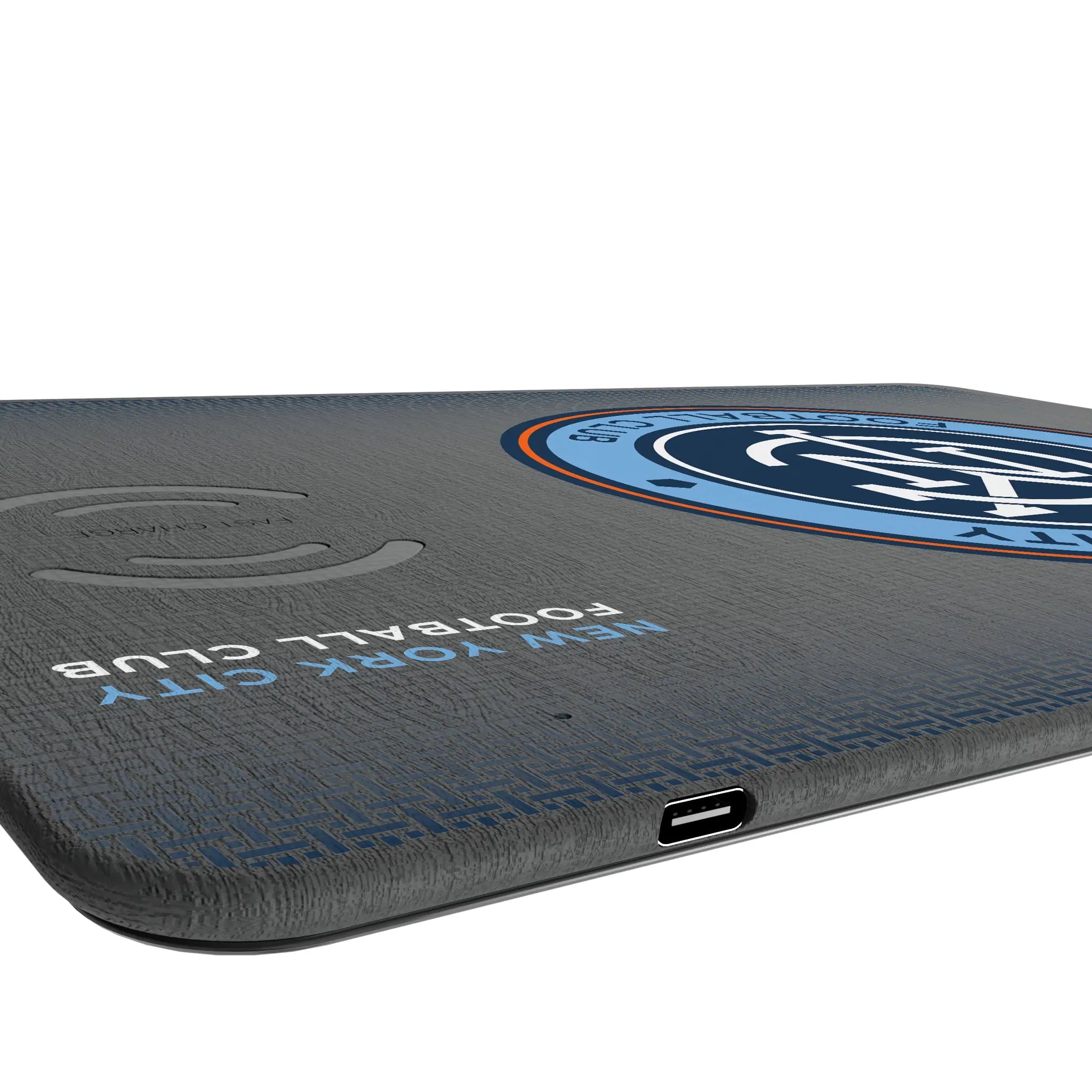 New York City FC Linen 15-Watt Wireless Charger and Mouse Pad