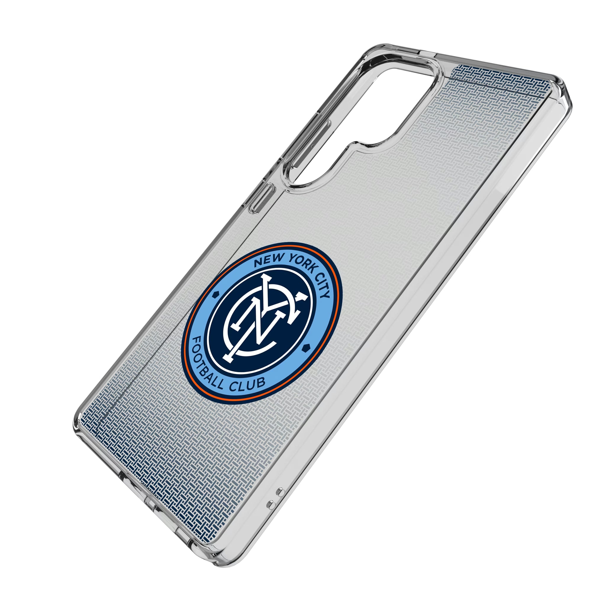 New York City FC Linen Galaxy Clear Phone Case for Samsung Galaxy - Isometric View