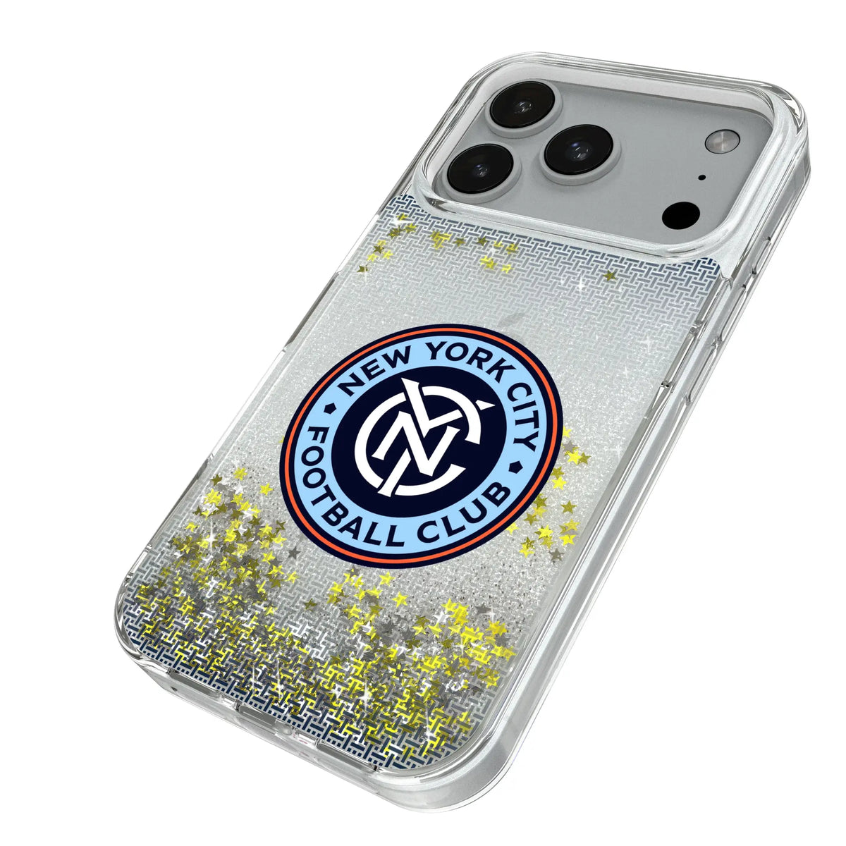 New York City FC Linen iPhone Glitter Phone Case for Apple iPhone - Isometric View#Device_iPhone 18 Pro