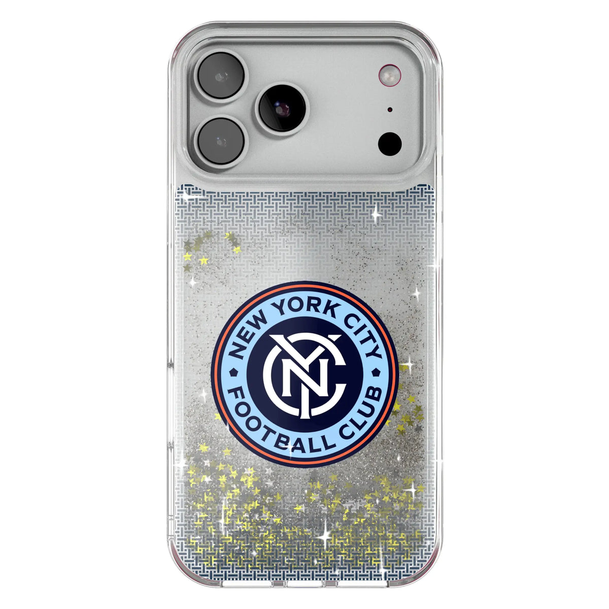 New York City FC Linen Glitter Phone Case for Apple iPhone