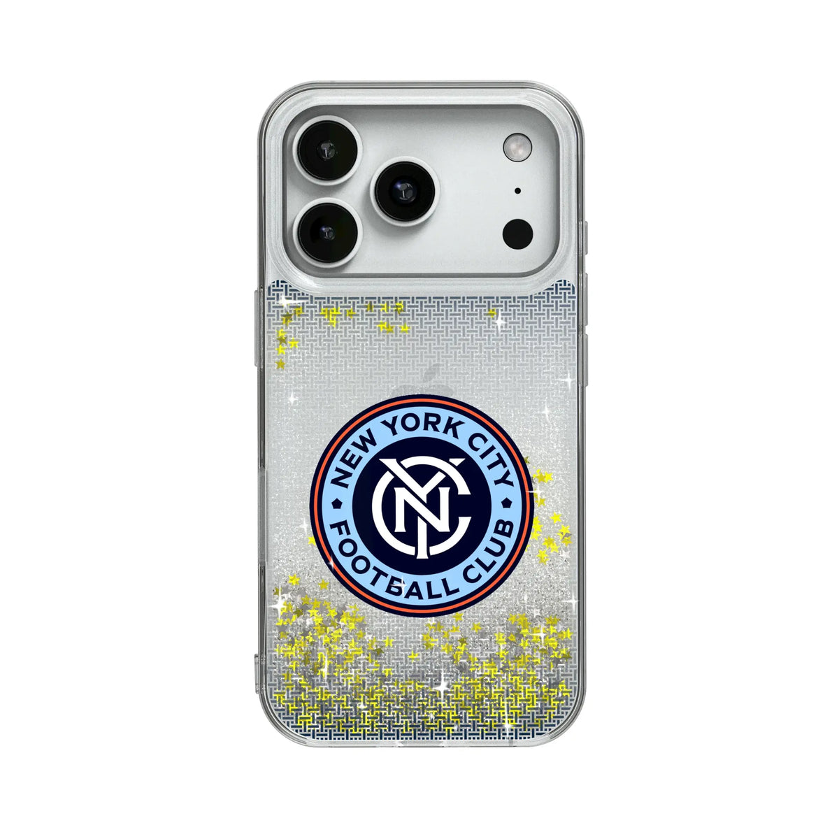 New York City FC Linen Glitter Phone Case for Apple iPhone
