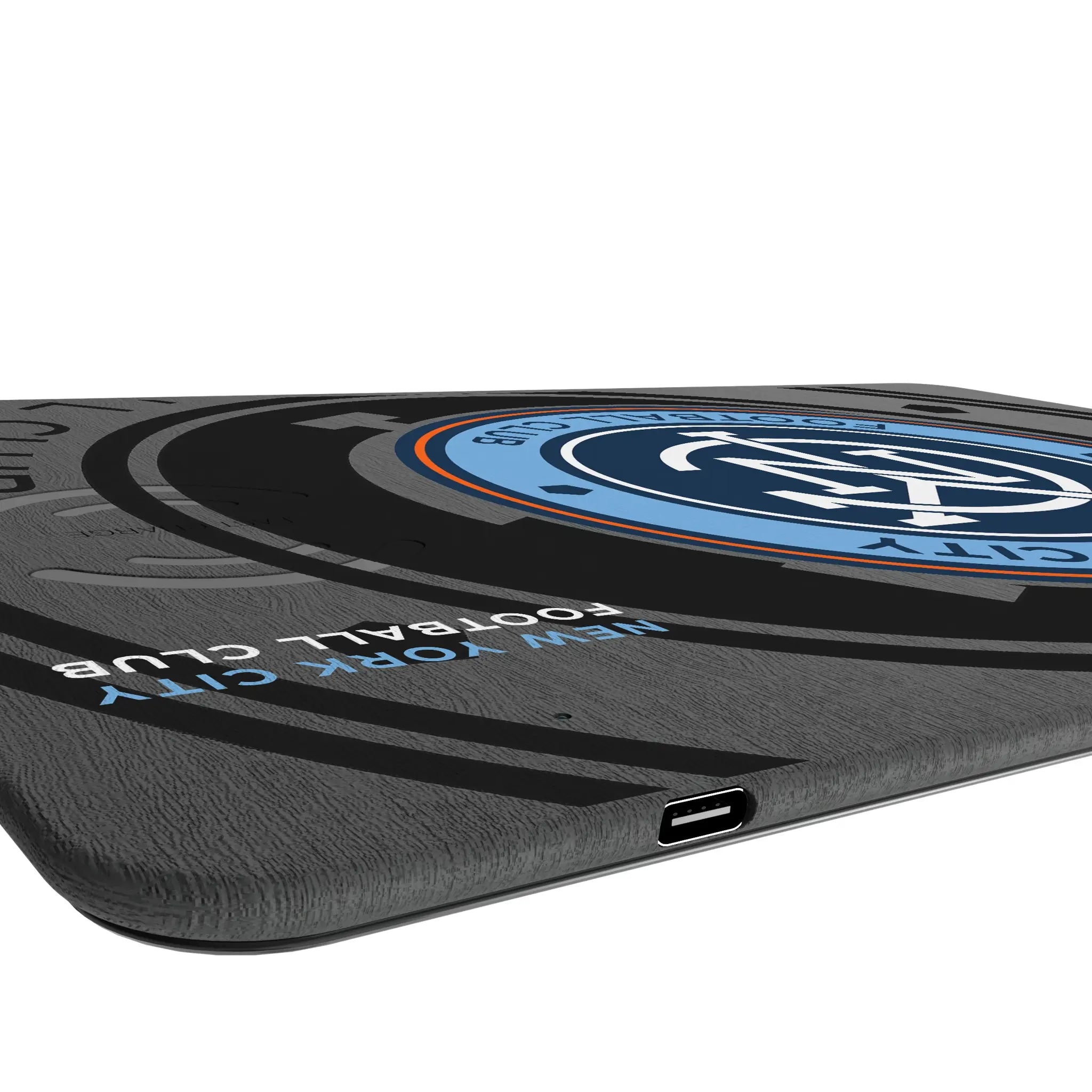 New York City FC Monocolor Tilt 15-Watt Wireless Charger and Mouse Pad