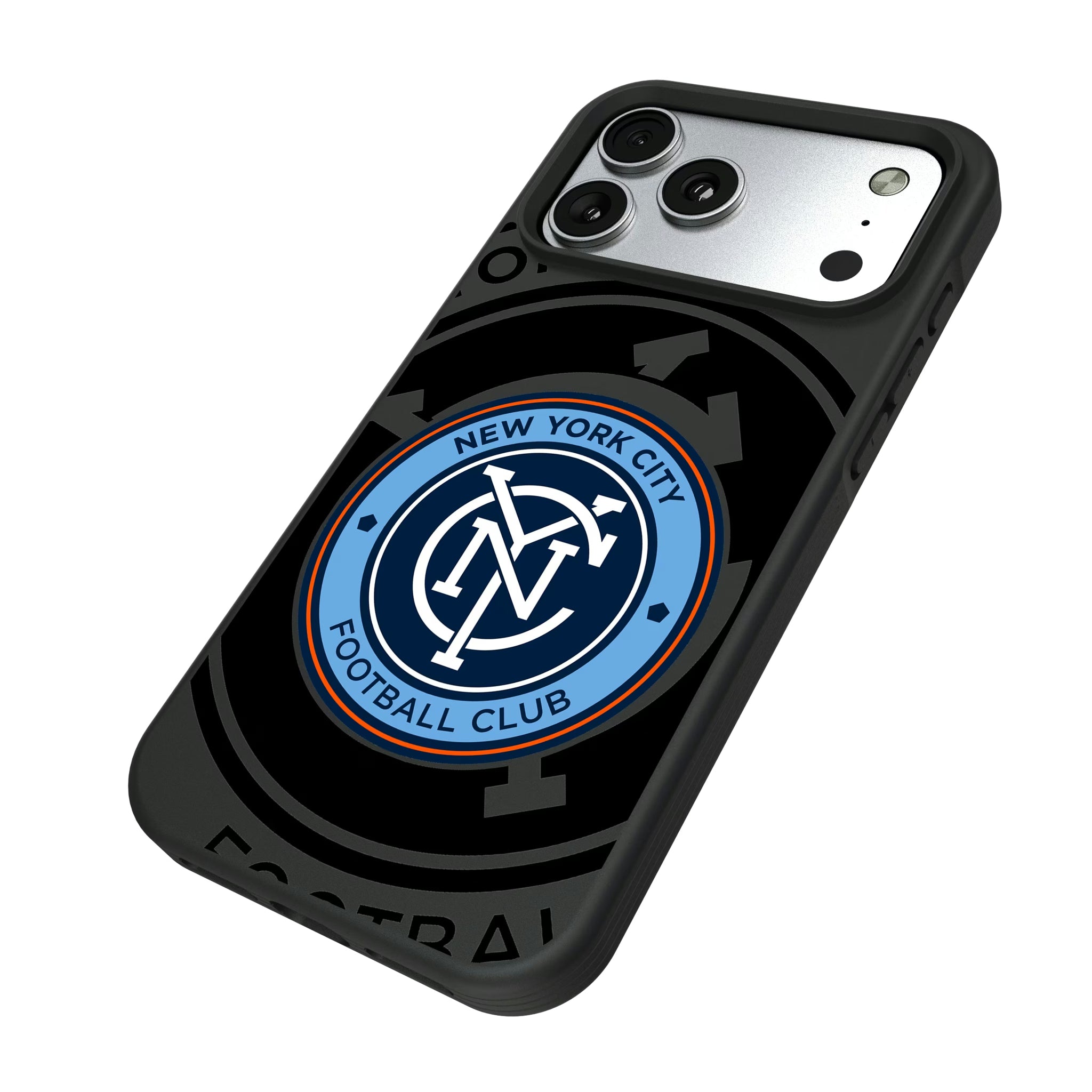 New York City FC Monocolor Tilt iPhone Bump Phone Case for Apple iPhone - Isometric View#Device_iPhone 17 Pro Max