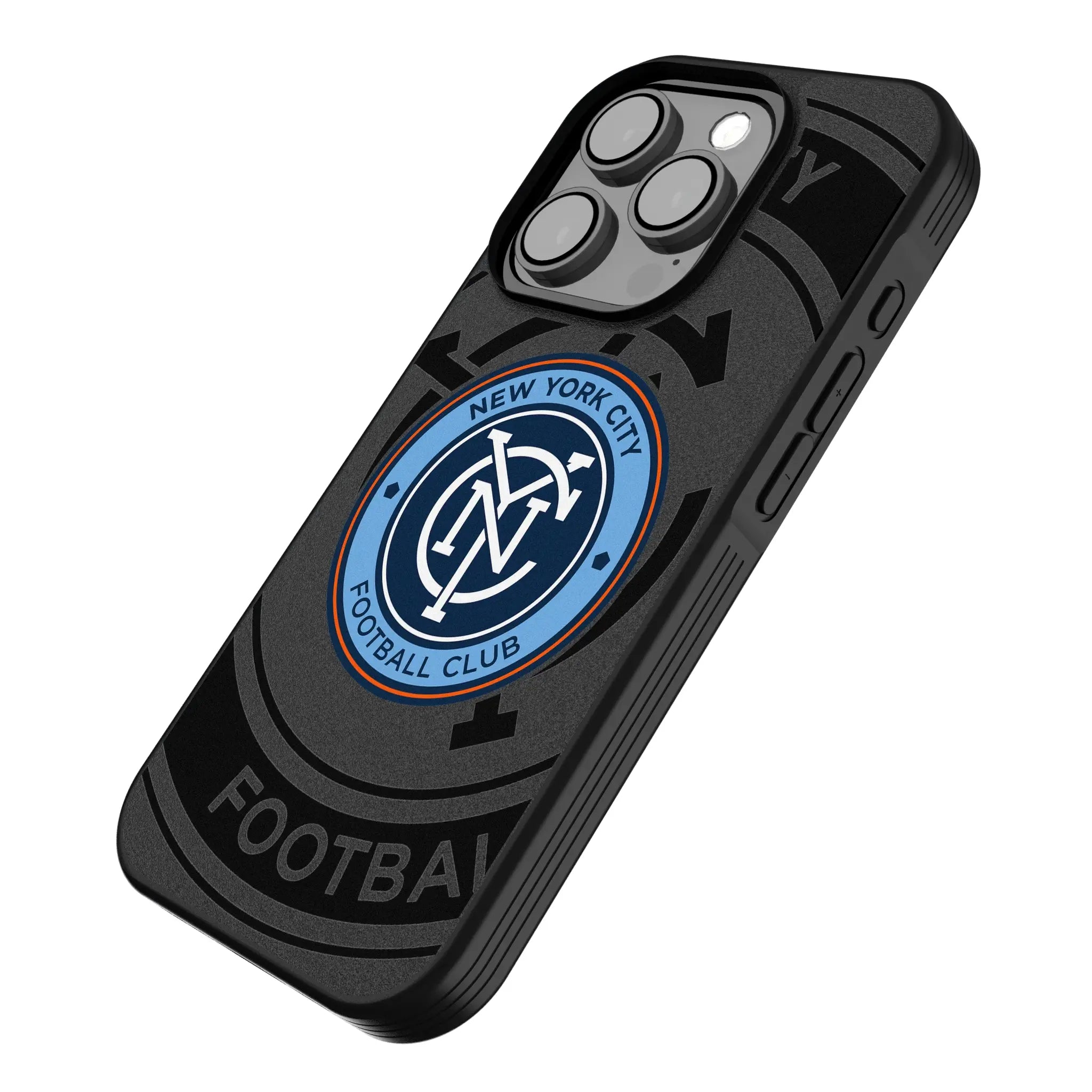 New York City FC Monocolor Tilt iPhone Bump Phone Case for Apple iPhone - Isometric View
