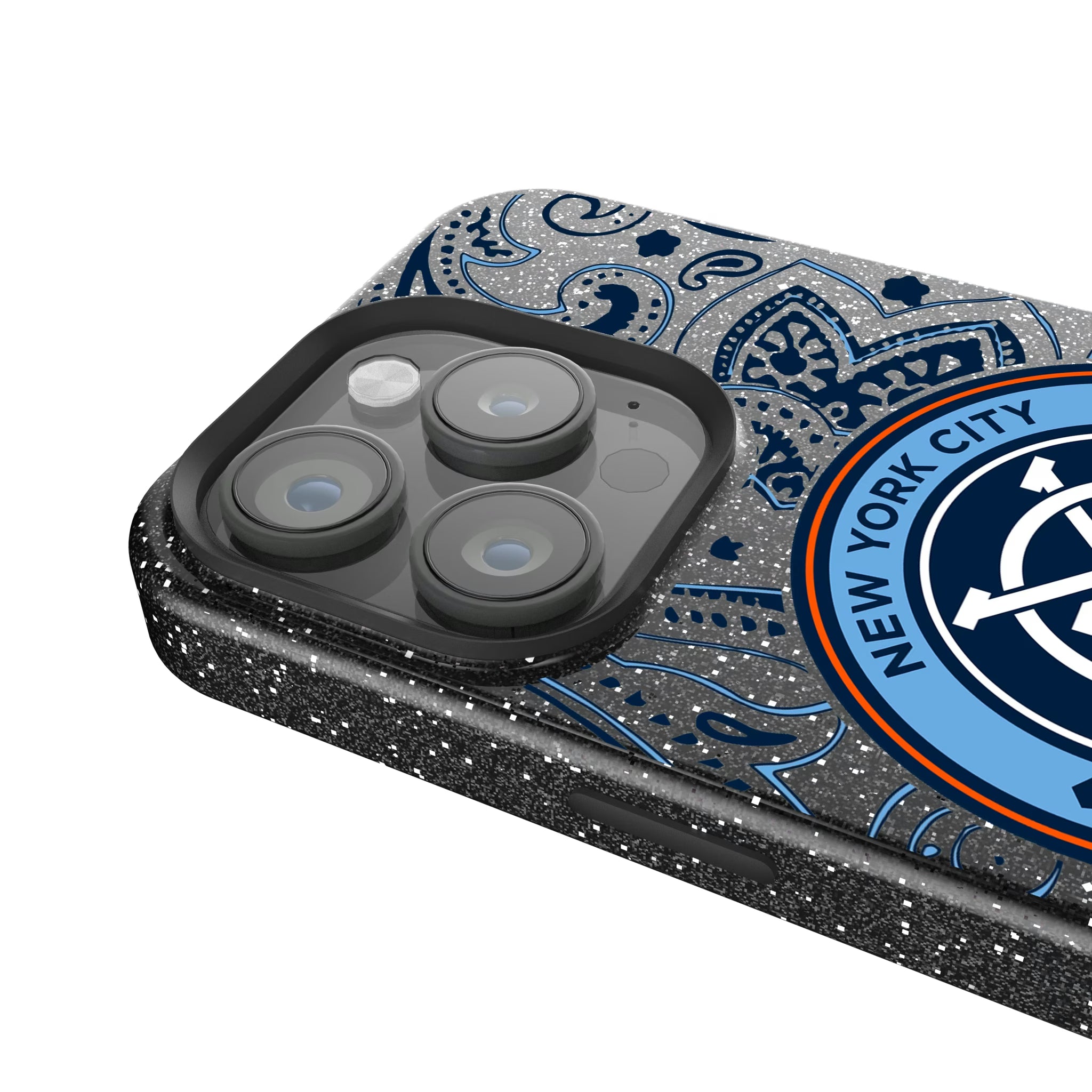 New York City FC Paisley iPhone Bling Phone Case for Apple iPhone - Detail