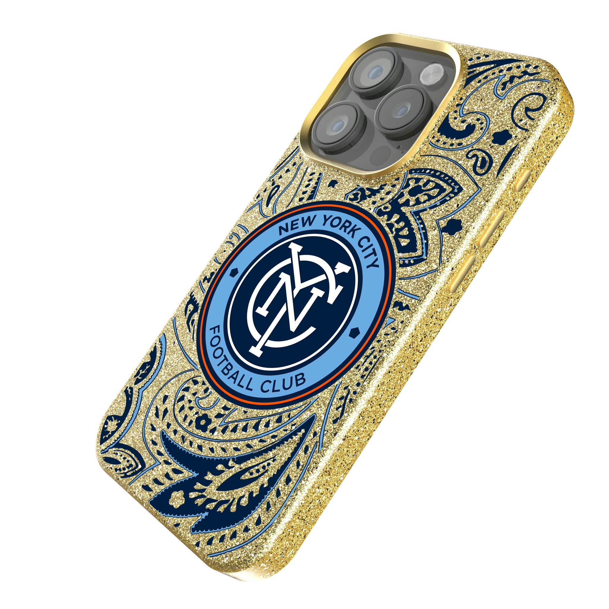 New York City FC Paisley iPhone Bling Phone Case for Apple iPhone - Isometric View