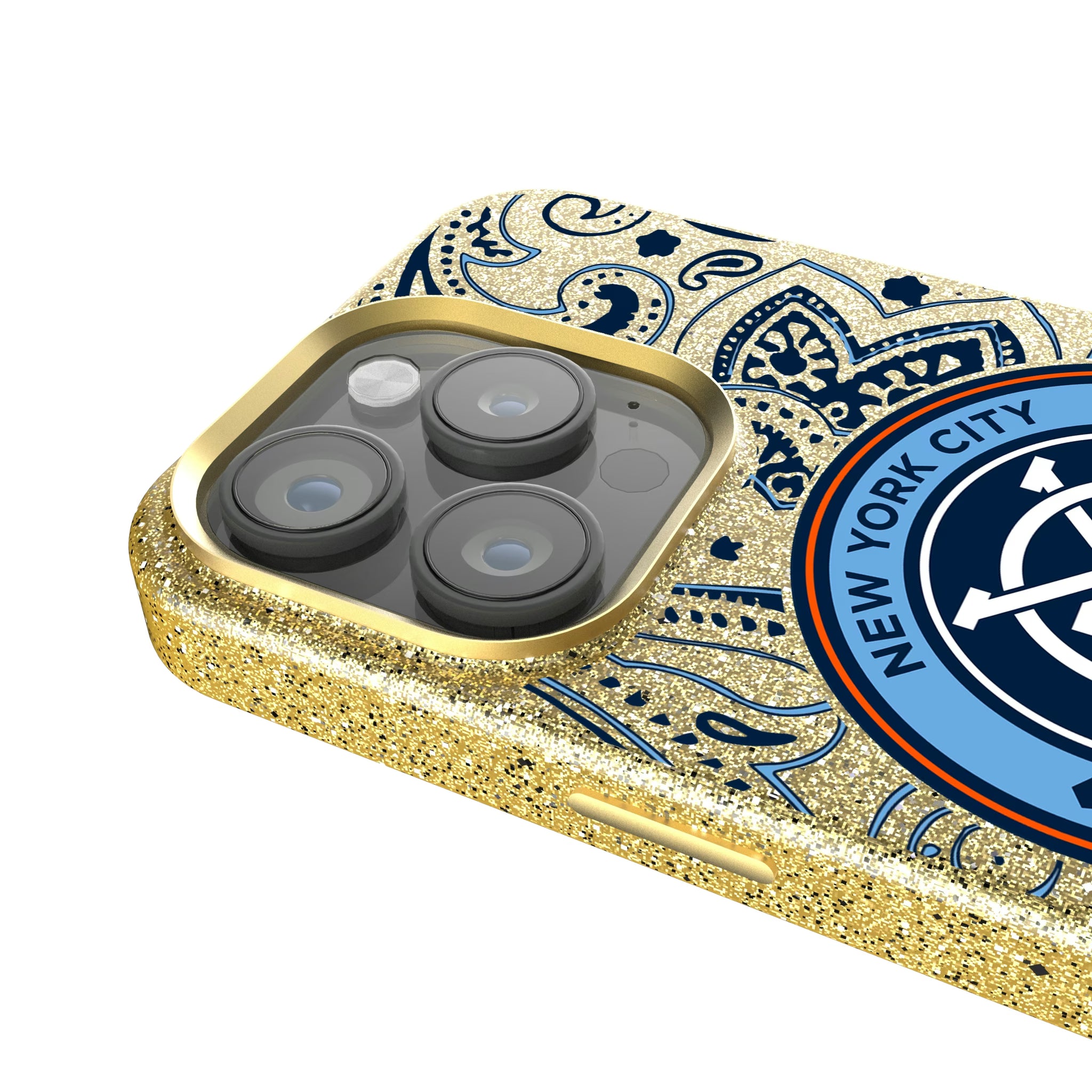 New York City FC Paisley iPhone Bling Phone Case for Apple iPhone - Detail