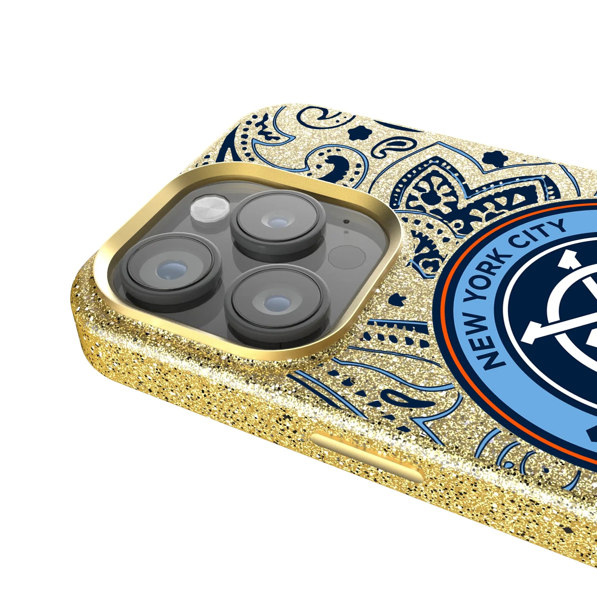 New York City FC Paisley iPhone Bling Phone Case for Apple iPhone - Detail