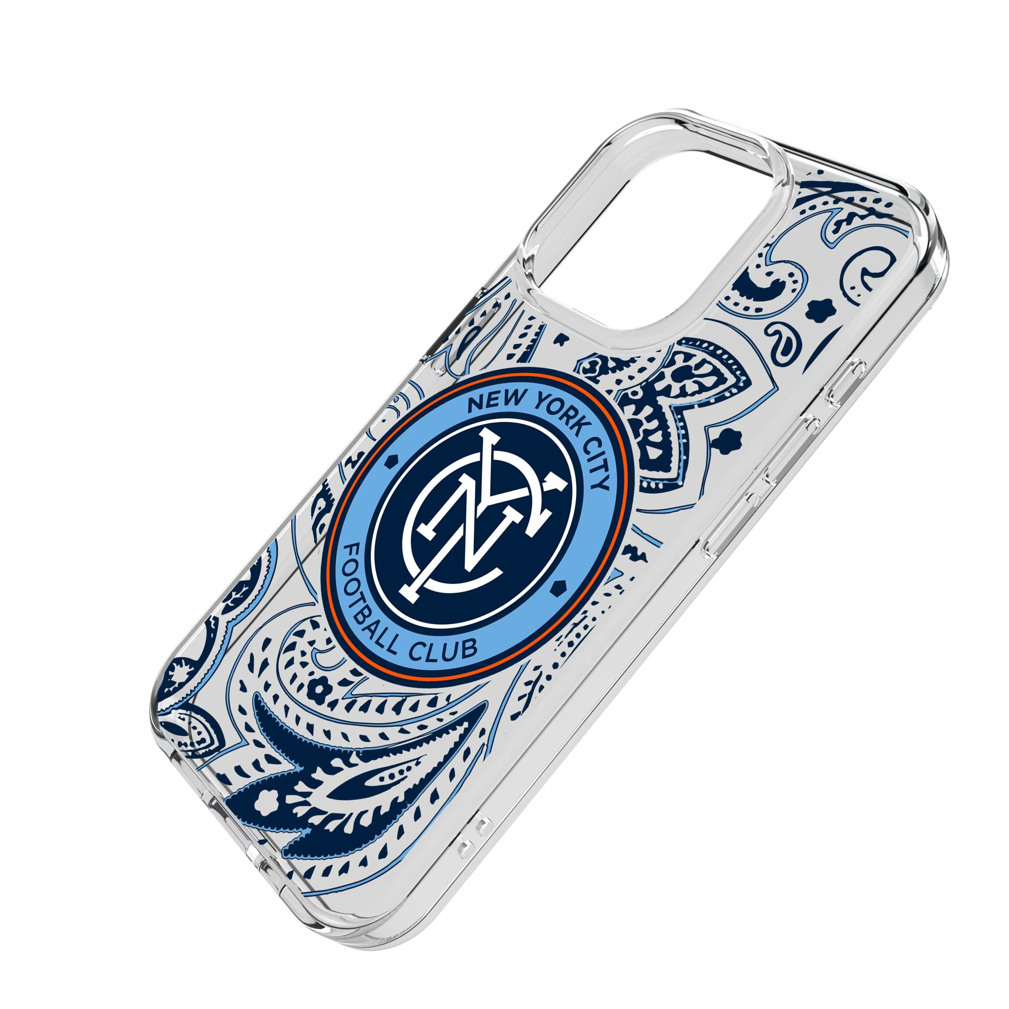 New York City FC Paisley iPhone Clear Phone Case for Apple iPhone - Isometric View