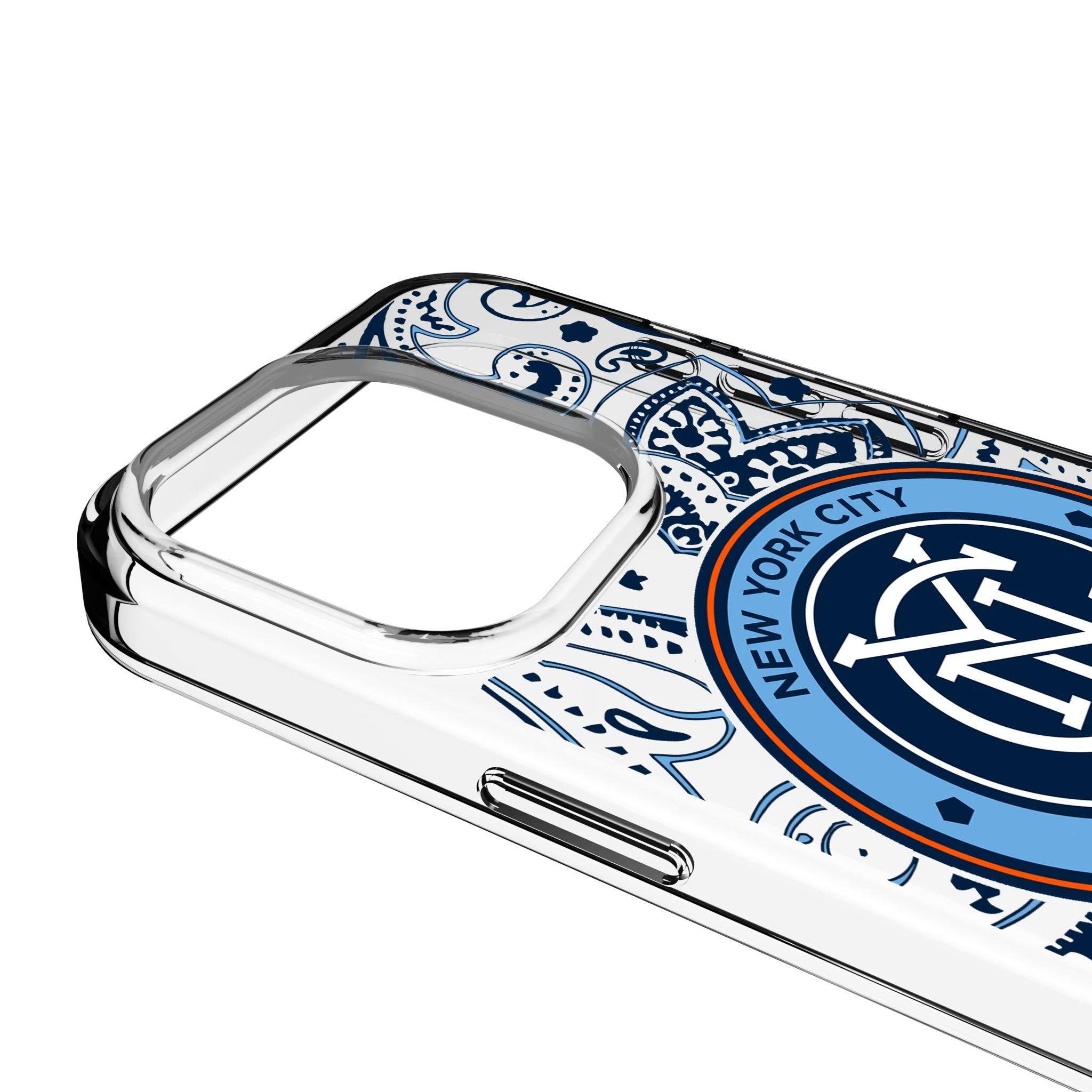 New York City FC Paisley iPhone Clear Phone Case for Apple iPhone - Detail
