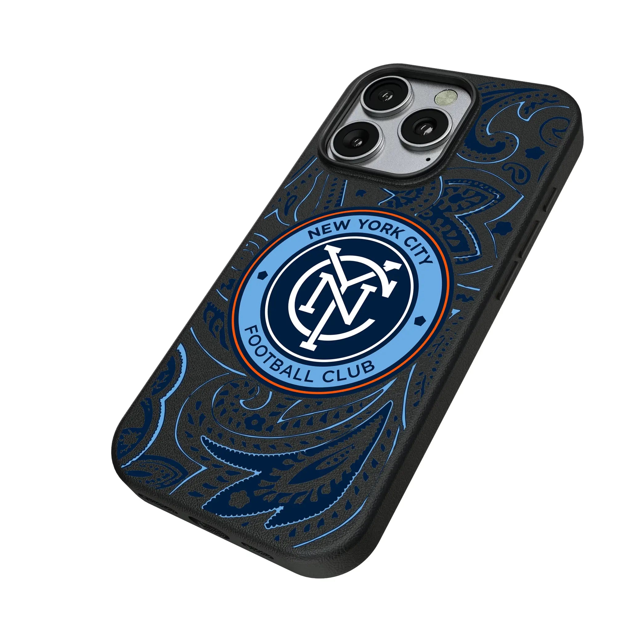 New York City FC Paisley iPhone MagSafe Compatible Phone Case for Apple iPhone - Isometric View