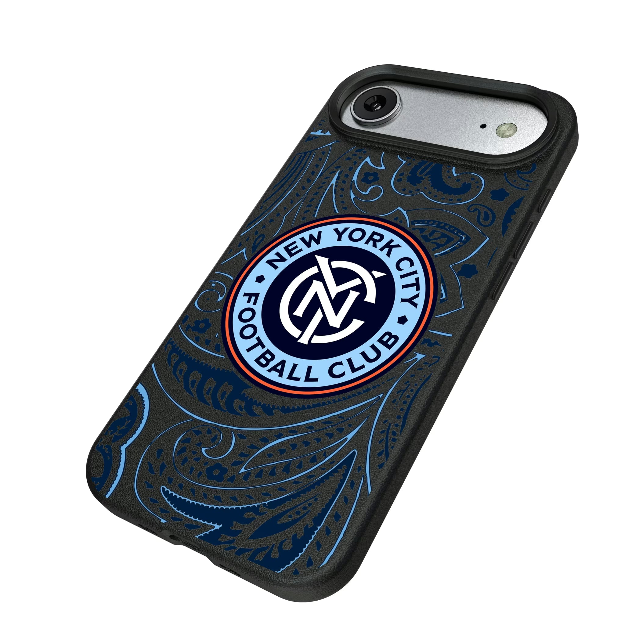 New York City FC Paisley iPhone MagSafe Compatible Phone Case for Apple iPhone - Isometric View#Device_iPhone Air