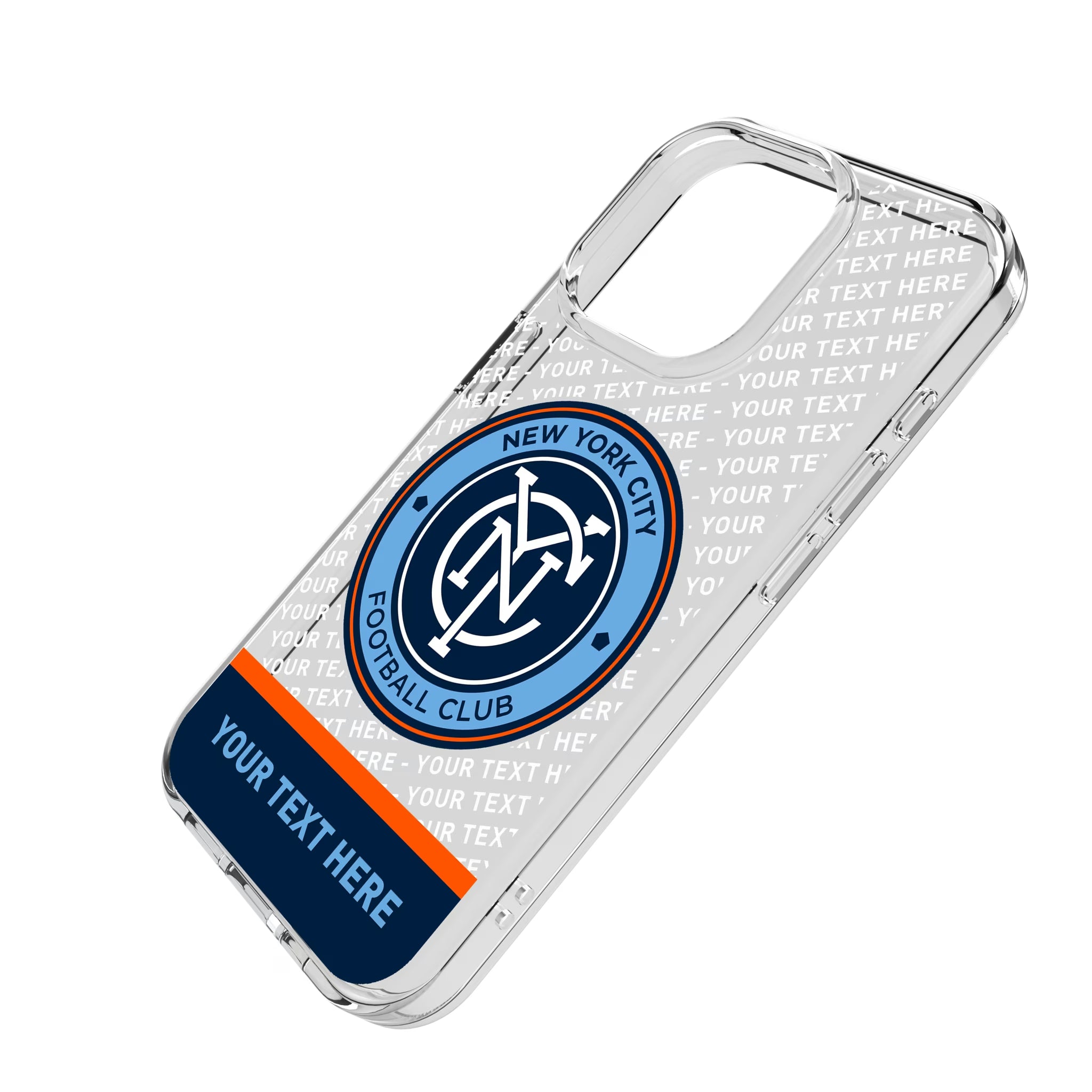 New York City FC Personalized EndZone Plus iPhone Clear Phone Case for Apple iPhone - Isometric View