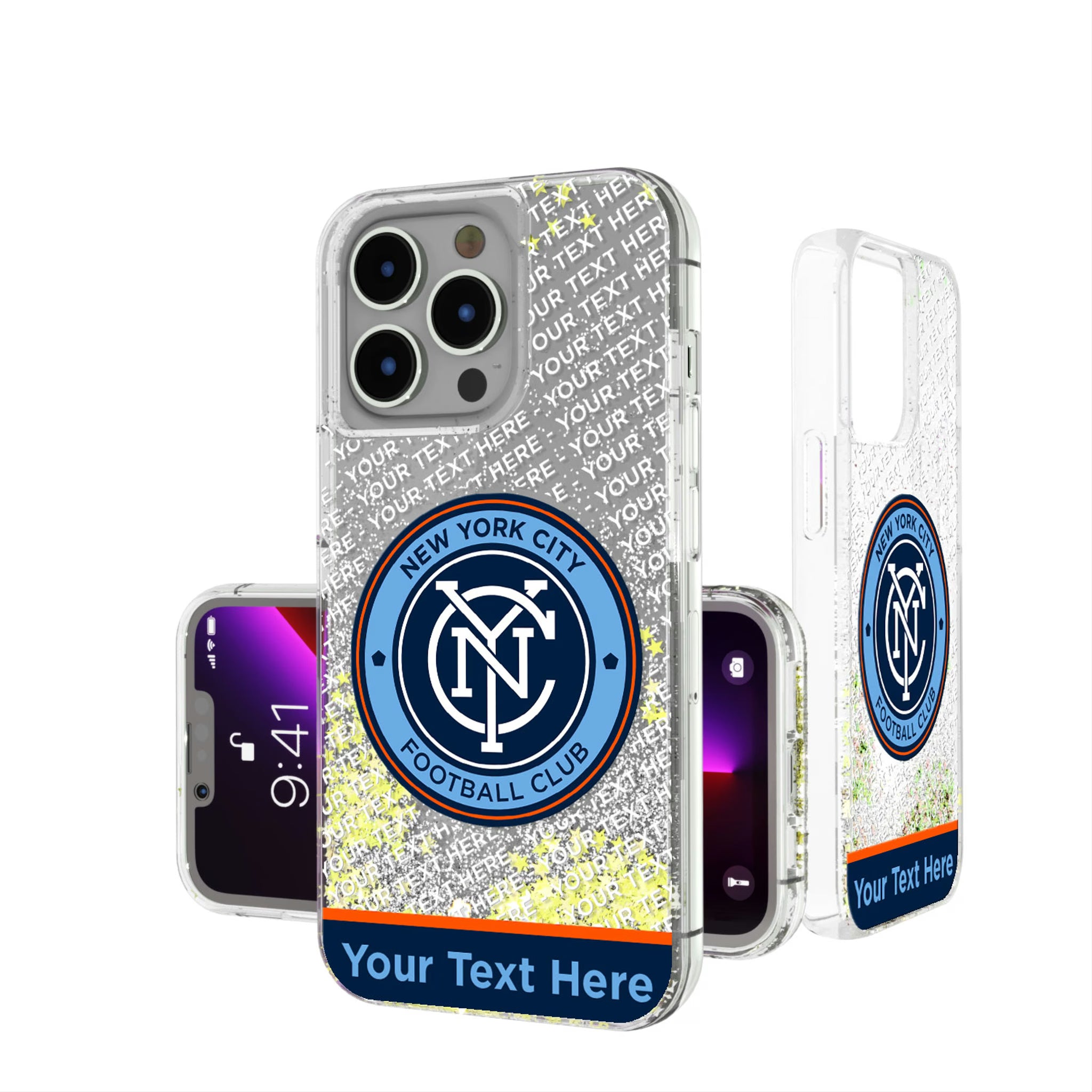 New York City FC Personalized EndZone Plus iPhone Glitter Phone Case for Apple iPhone