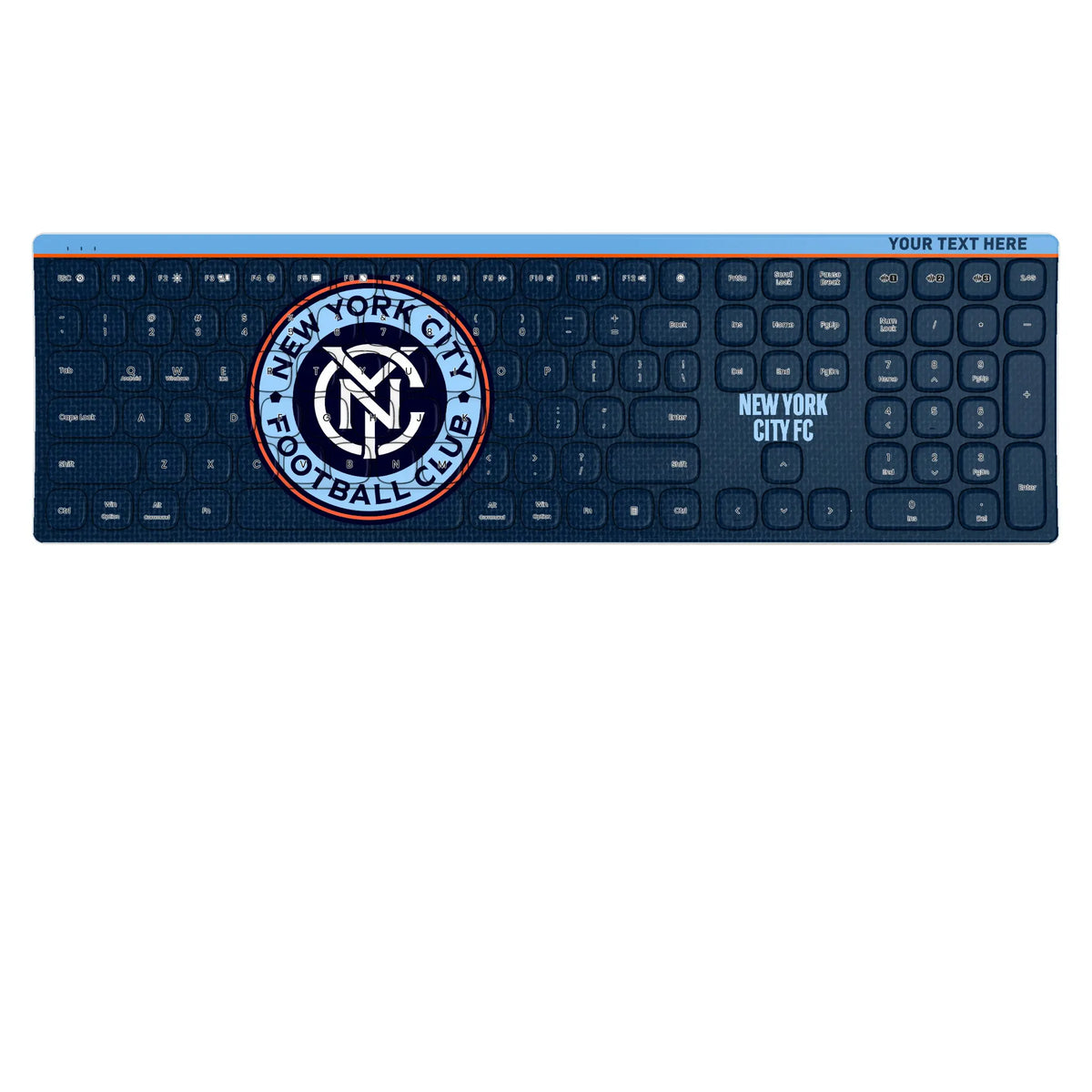 New York City FC Personalized Endzone Solid KKB605 Curved Wireless Keyboard