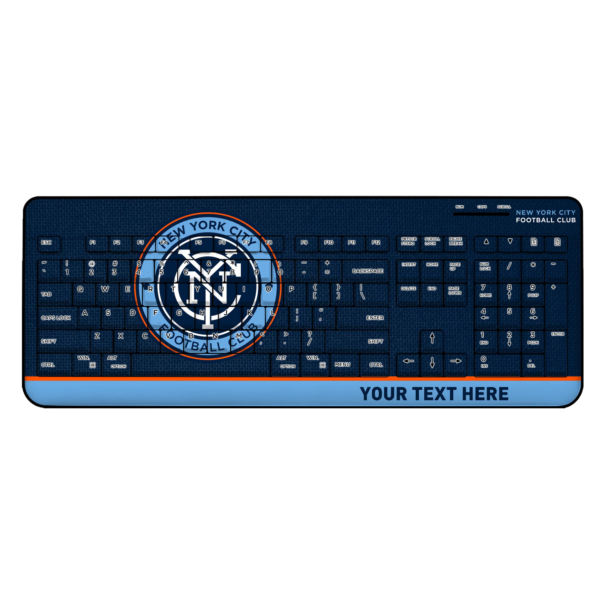 New York City FC Personalized Endzone Solid Wireless USB Keyboard