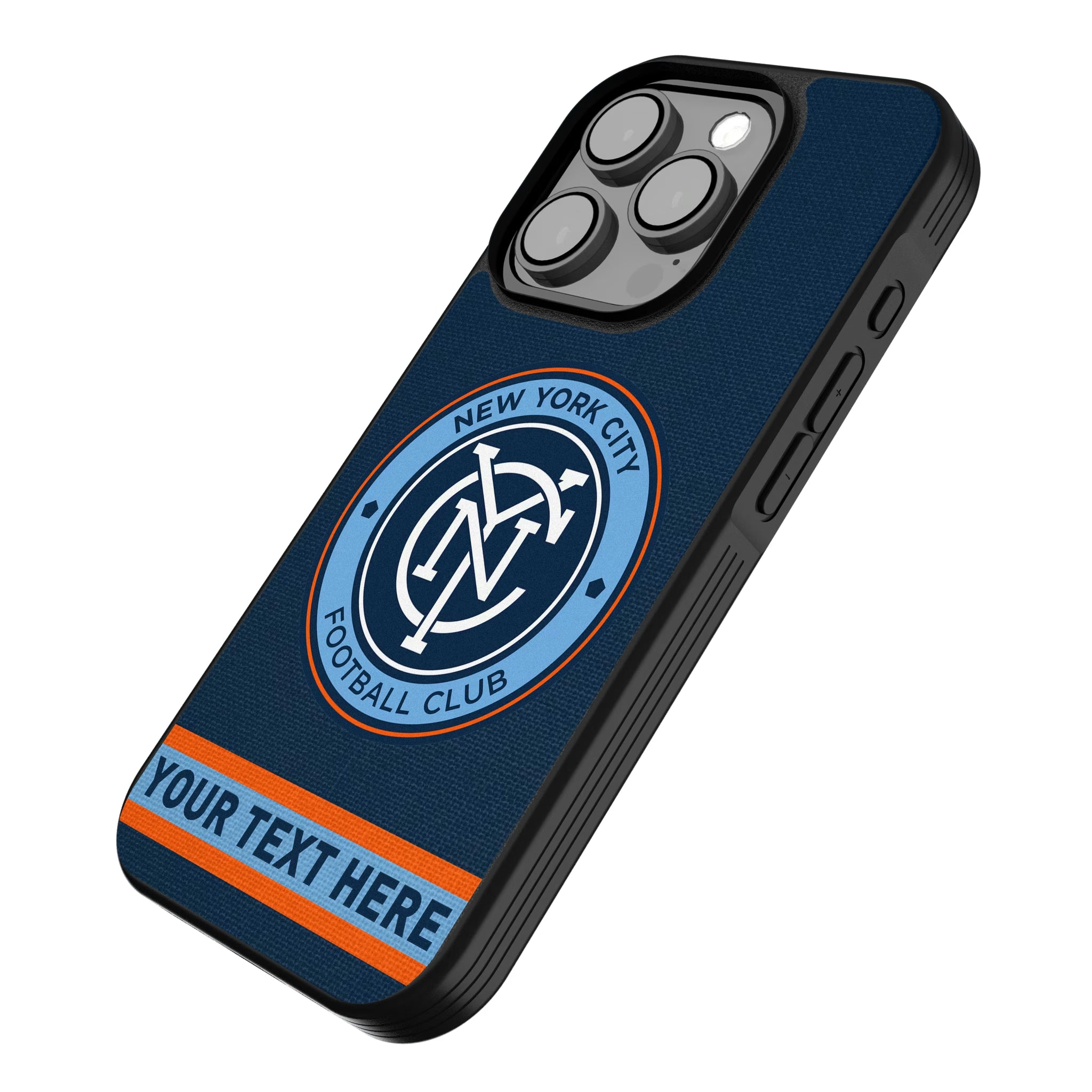 New York City FC Personalized Stripe iPhone Bump Phone Case for Apple iPhone - Isometric View
