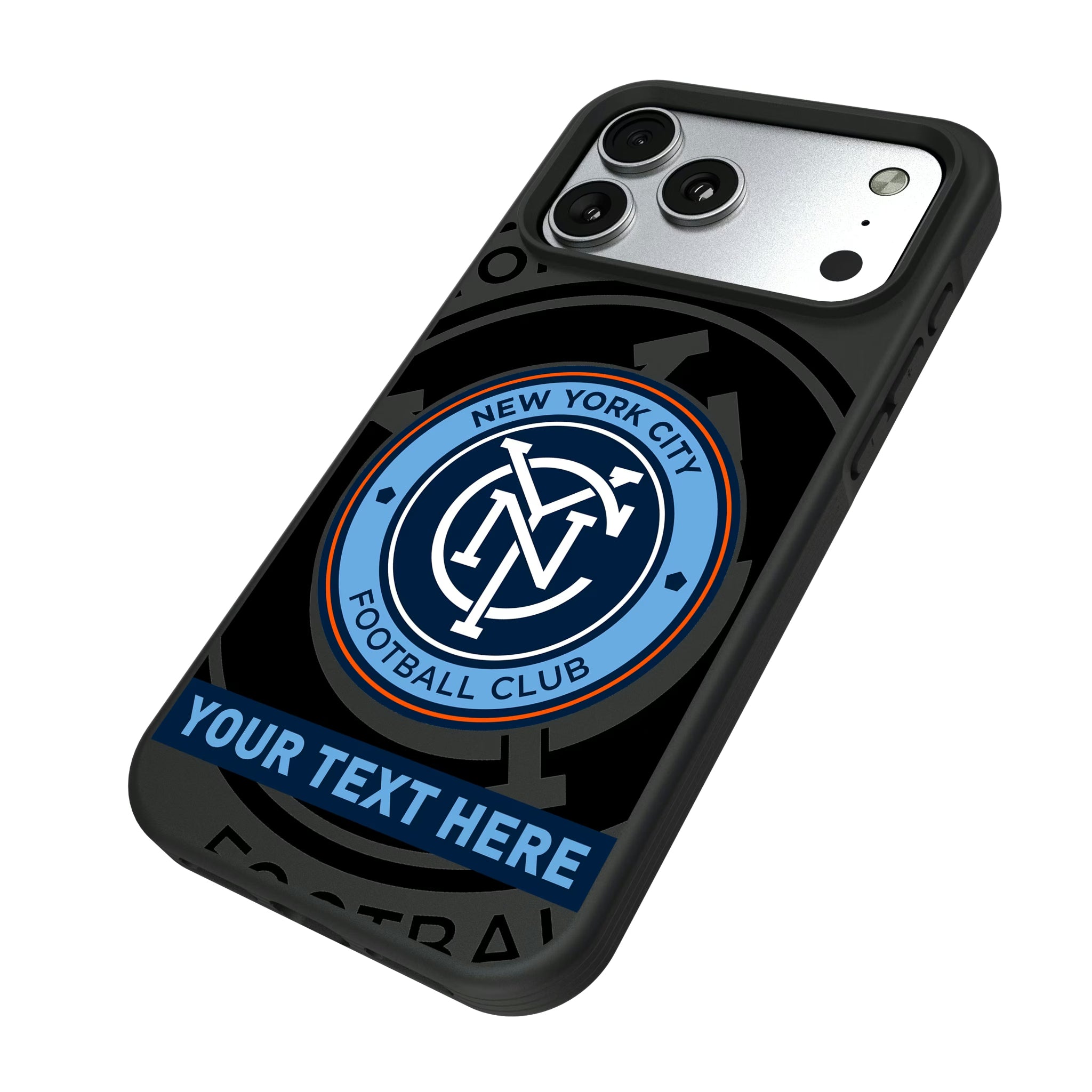 New York City FC Personalized Tilt iPhone Bump Phone Case for Apple iPhone - Isometric View#Device_iPhone 17 Pro Max