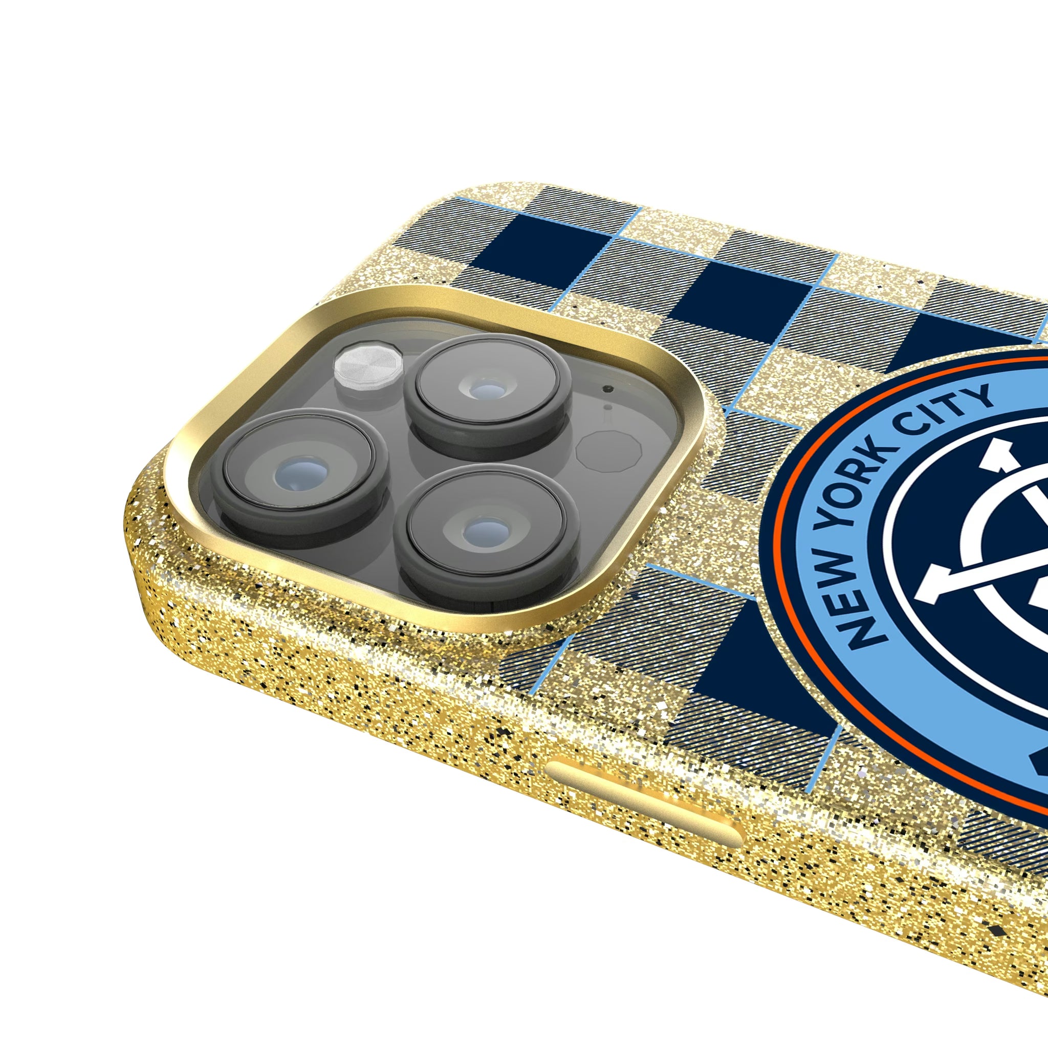 New York City FC Plaid iPhone Bling Phone Case for Apple iPhone - Detail