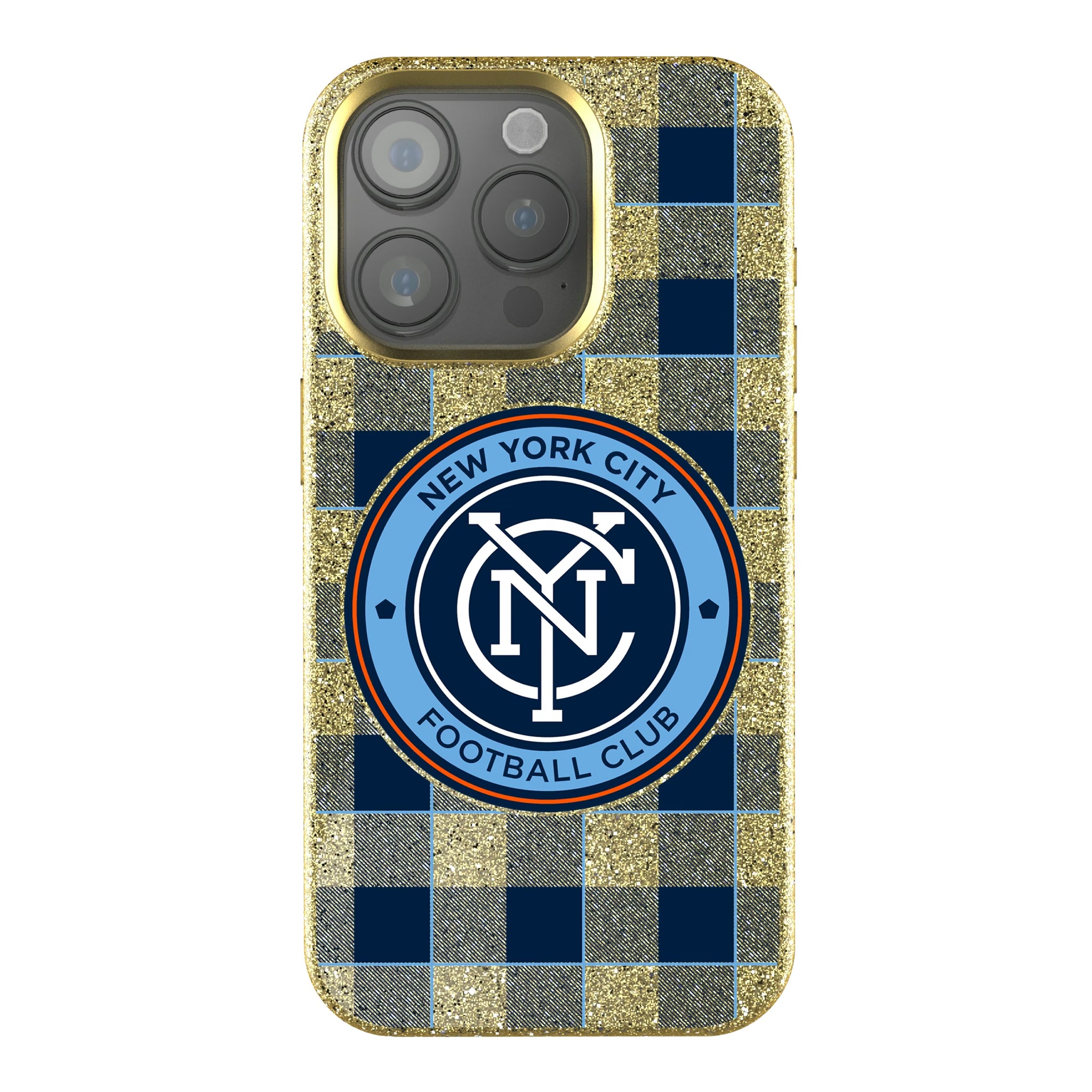 New York City FC Plaid iPhone Bling Phone Case for Apple iPhone