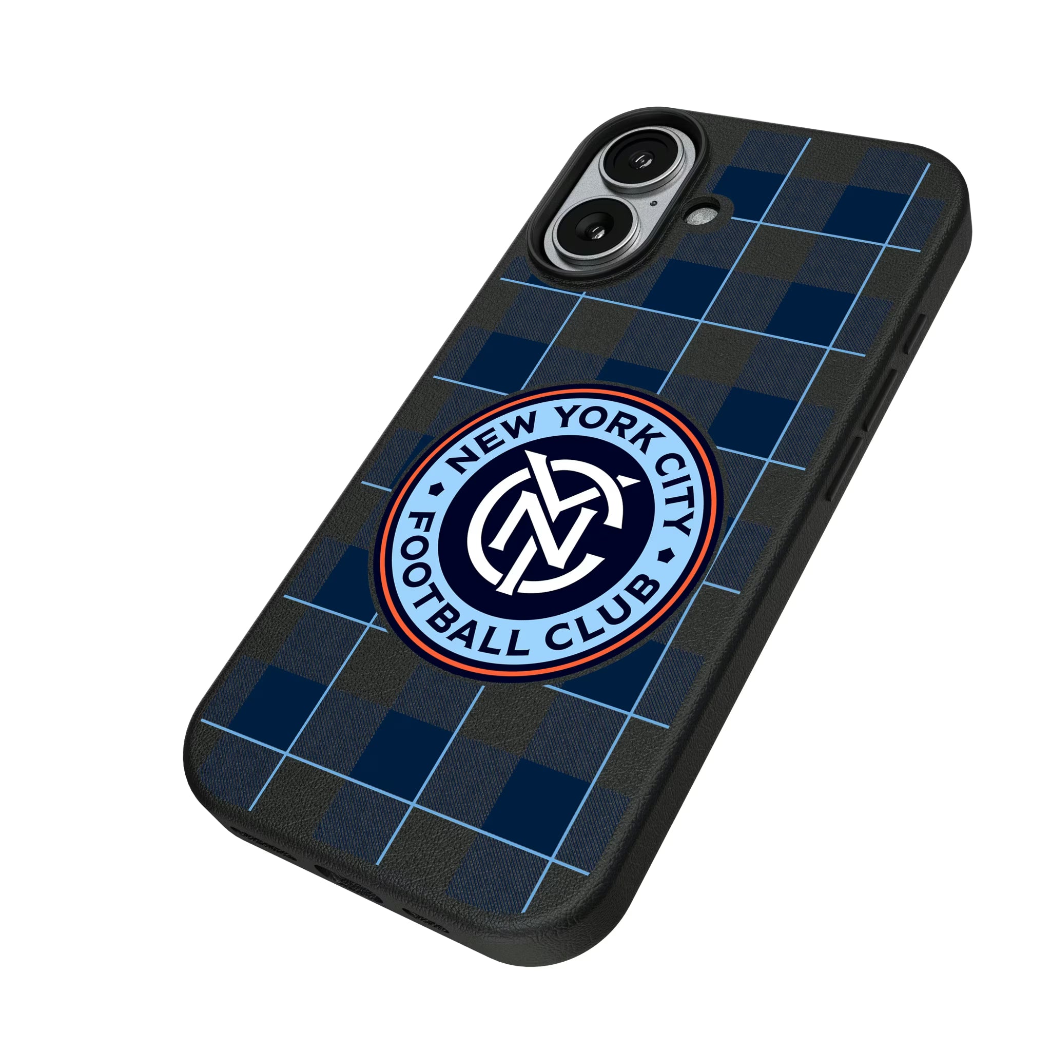 New York City FC Plaid iPhone MagSafe Compatible Phone Case for Apple iPhone - Isometric View#Device_iPhone 17
