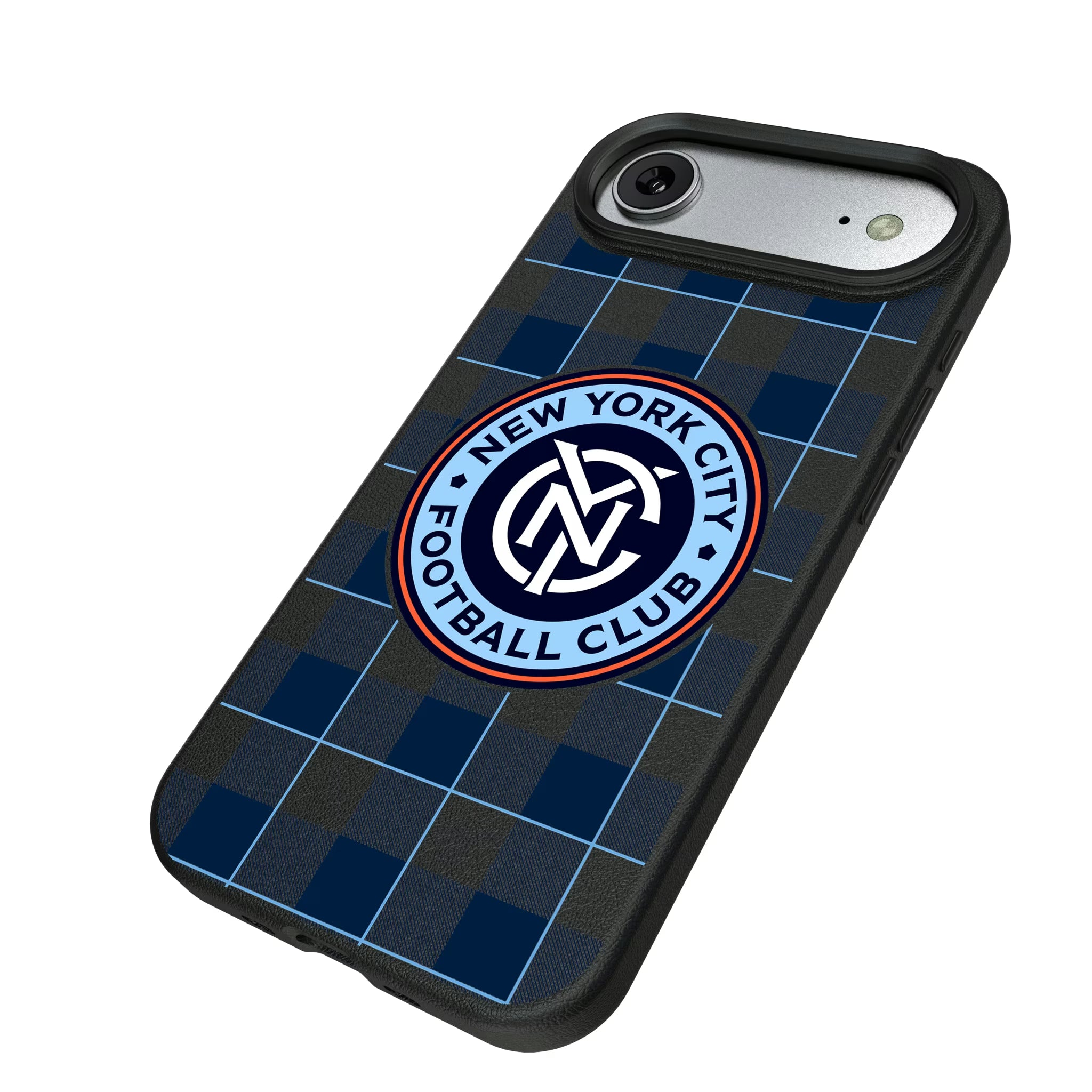New York City FC Plaid iPhone MagSafe Compatible Phone Case for Apple iPhone - Isometric View#Device_iPhone Air