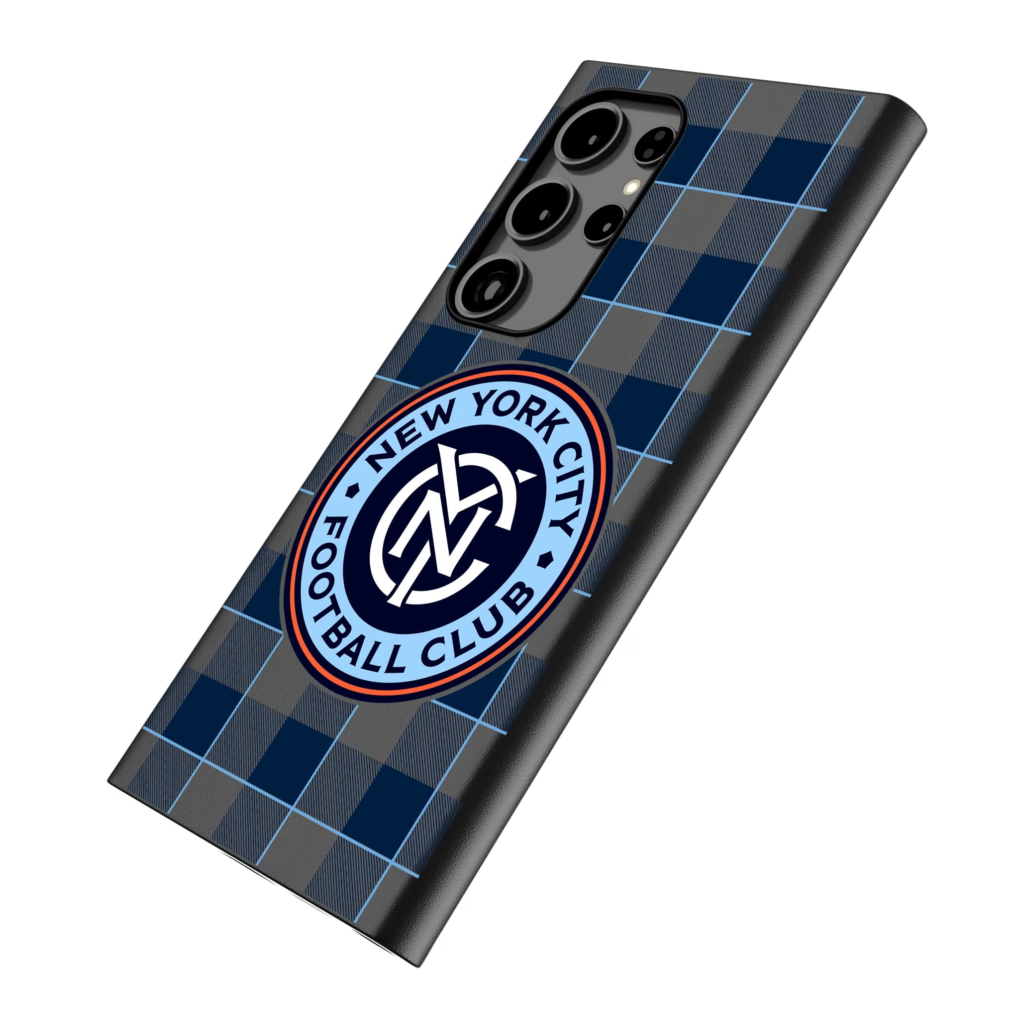 New York City FC Plaid Galaxy MagSafe Compatible Phone Case for Samsung Galaxy - Isometric View