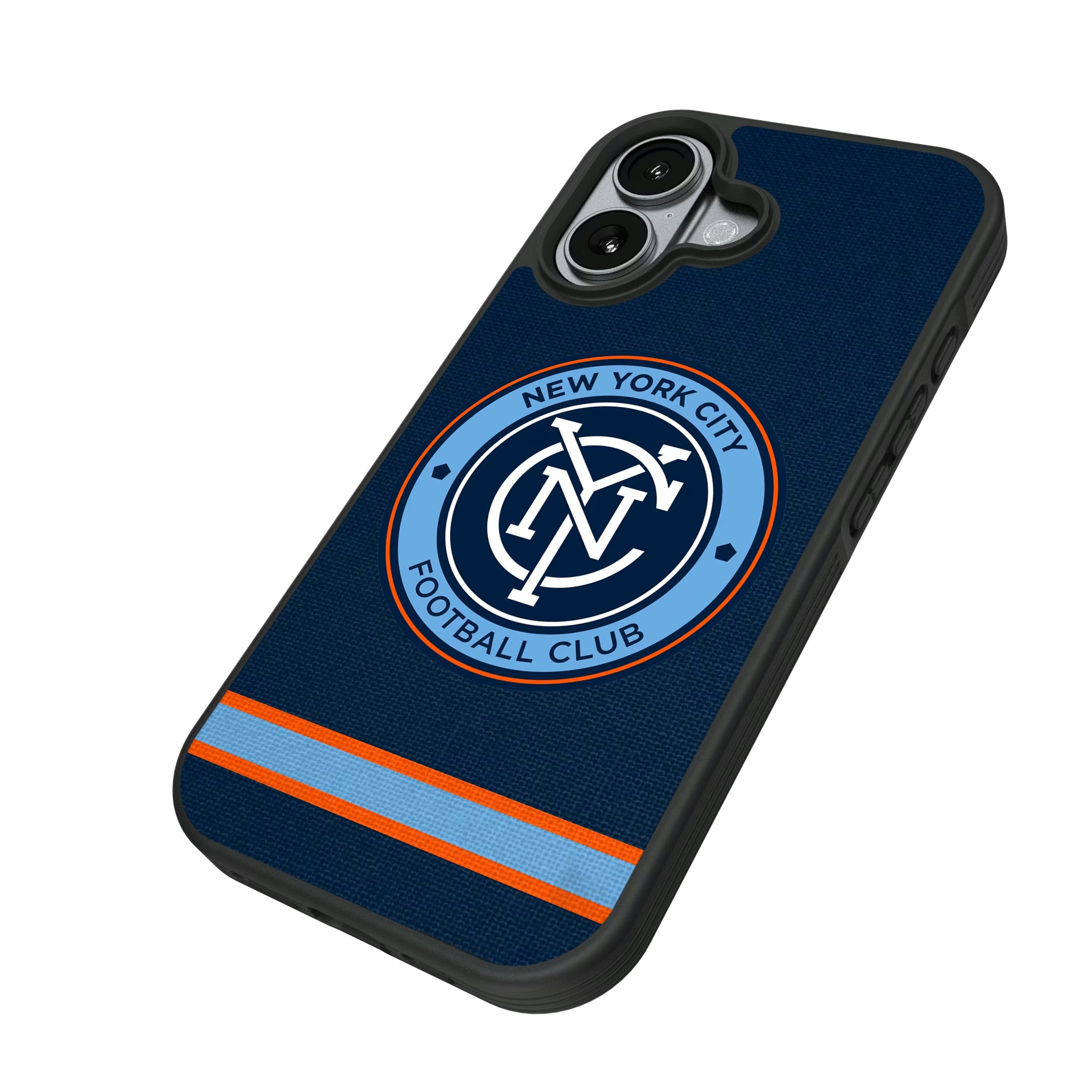 New York City FC Stripe iPhone Bump Phone Case for Apple iPhone - Isometric View#Device_iPhone 17