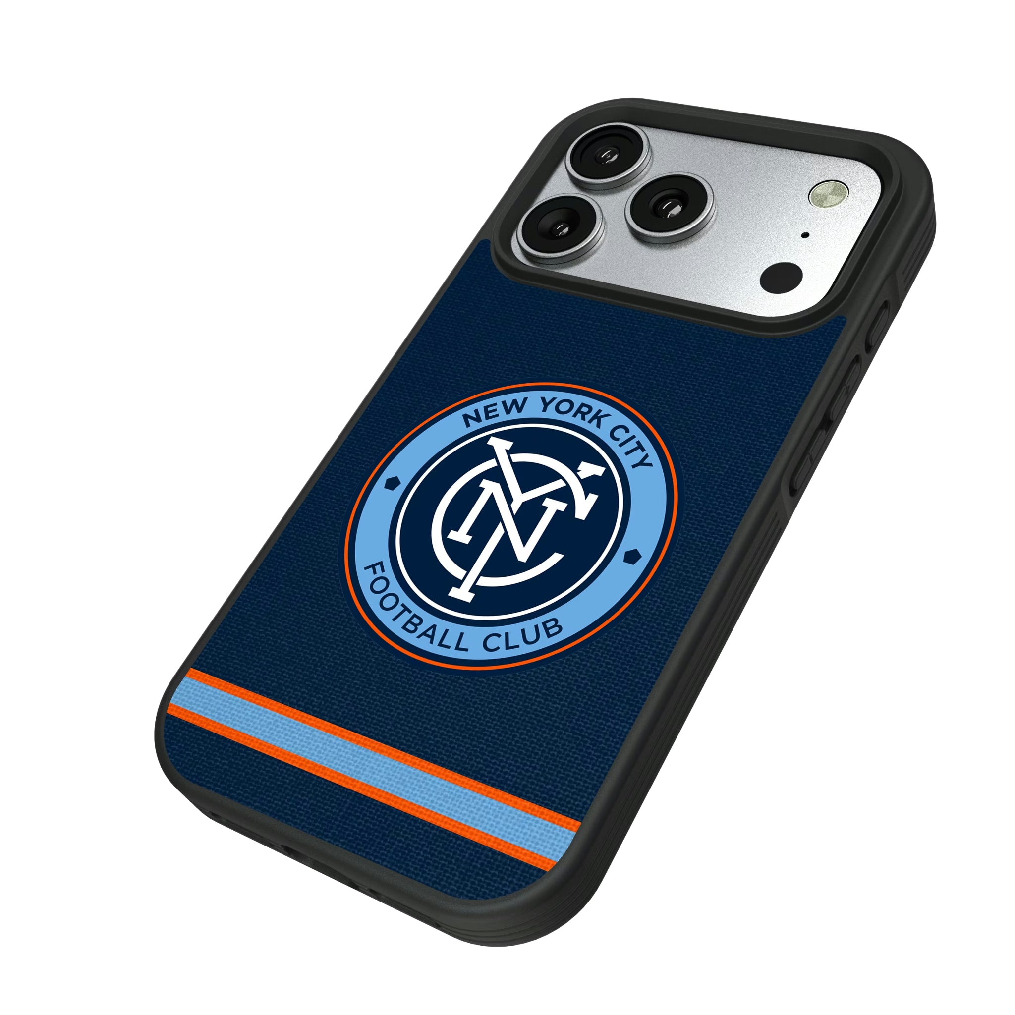 New York City FC Stripe iPhone Bump Phone Case for Apple iPhone - Isometric View#Device_iPhone 17 Pro